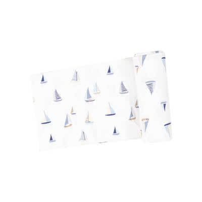 Swaddle Blanket - Sailboats Blue