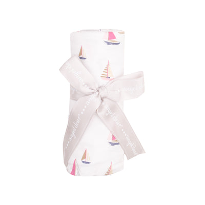 Swaddle Blanket - Sailboats Pink