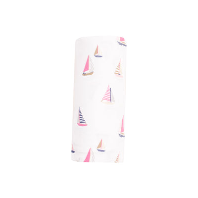 Swaddle Blanket - Sailboats Pink