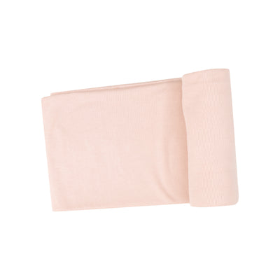 Swaddle Blanket - Solid Rose Smoke Ribbed