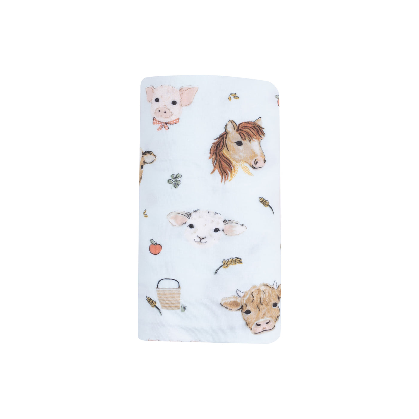 Swaddle Blanket - Vintage Animals Faces Blue