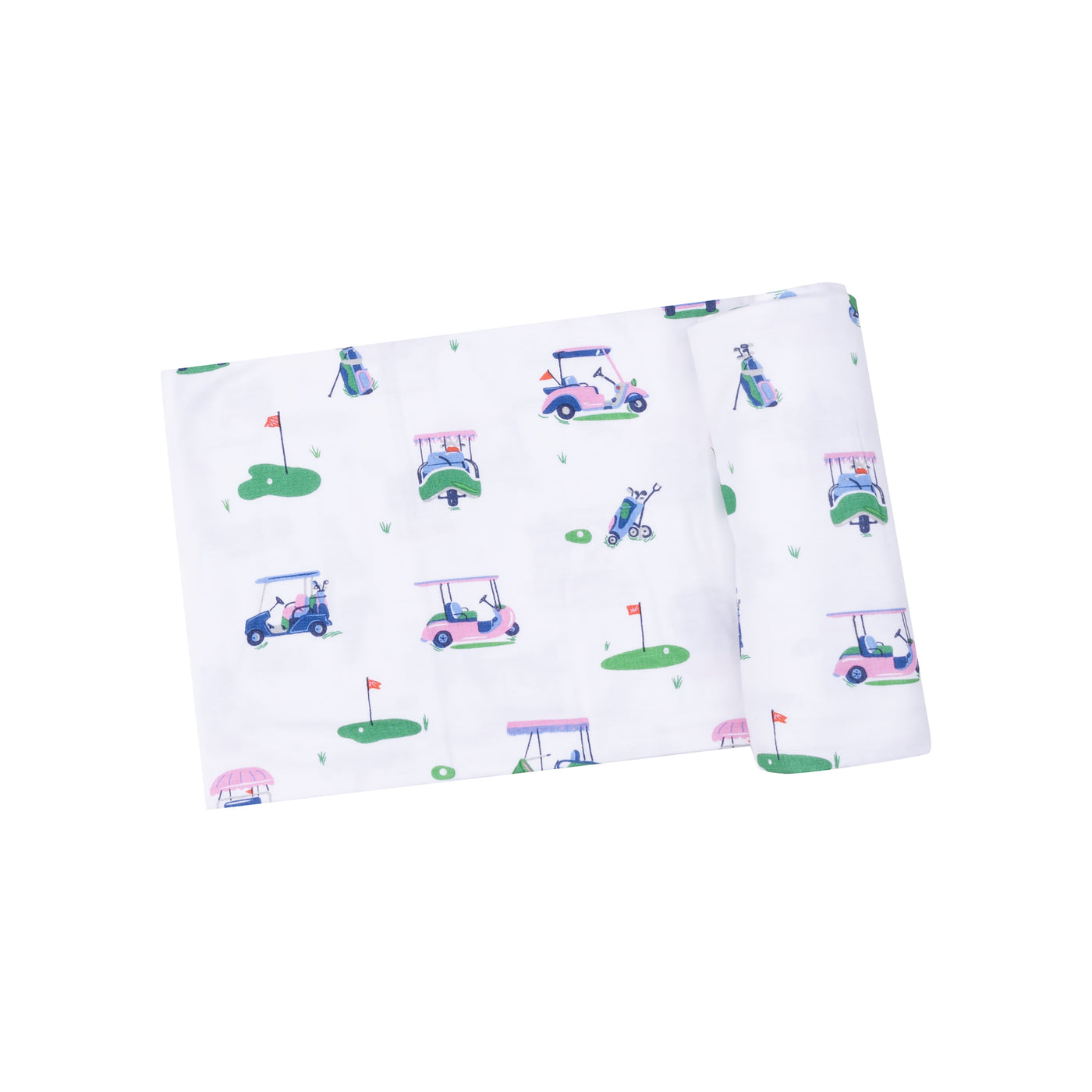 Swaddle Blanket - Vintage Golf Carts Pink-Angel Dear