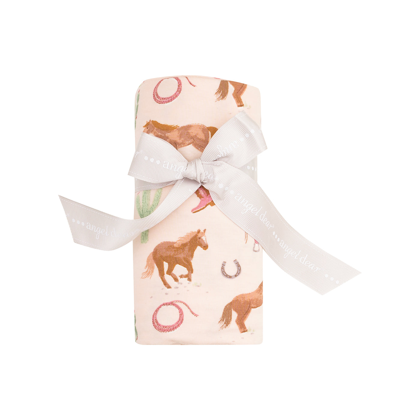 Swaddle Blanket - Western Horses Pink