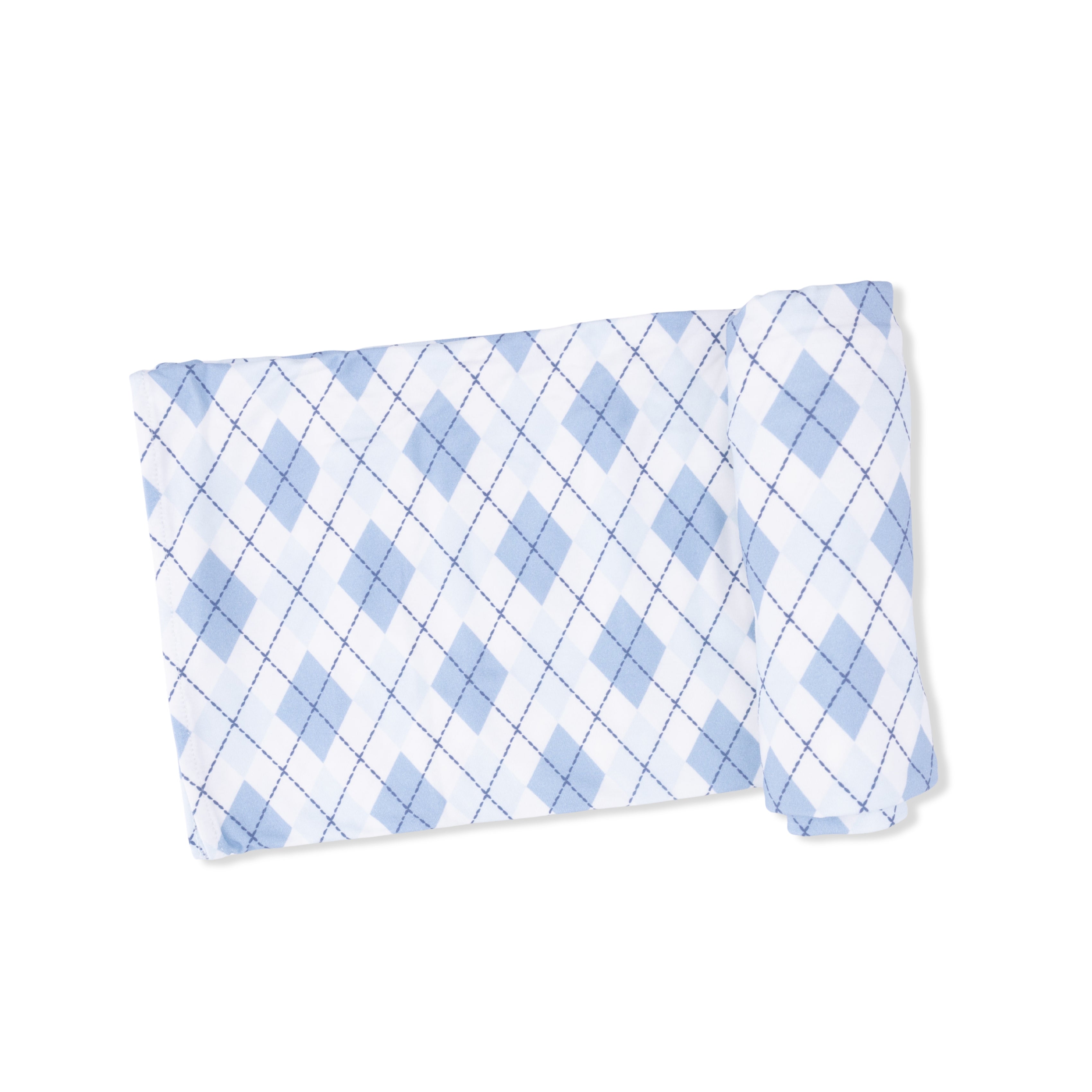 Blue Argyle - Swaddle Blanket-Angel Dear