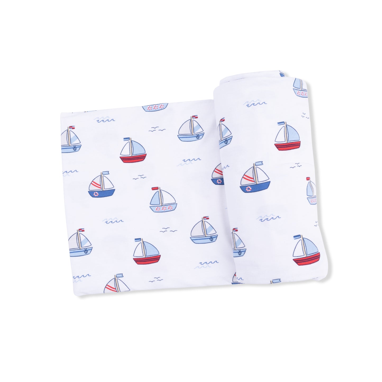 Bubbly Sailboats Blue - Swaddle Blanket-Angel Dear