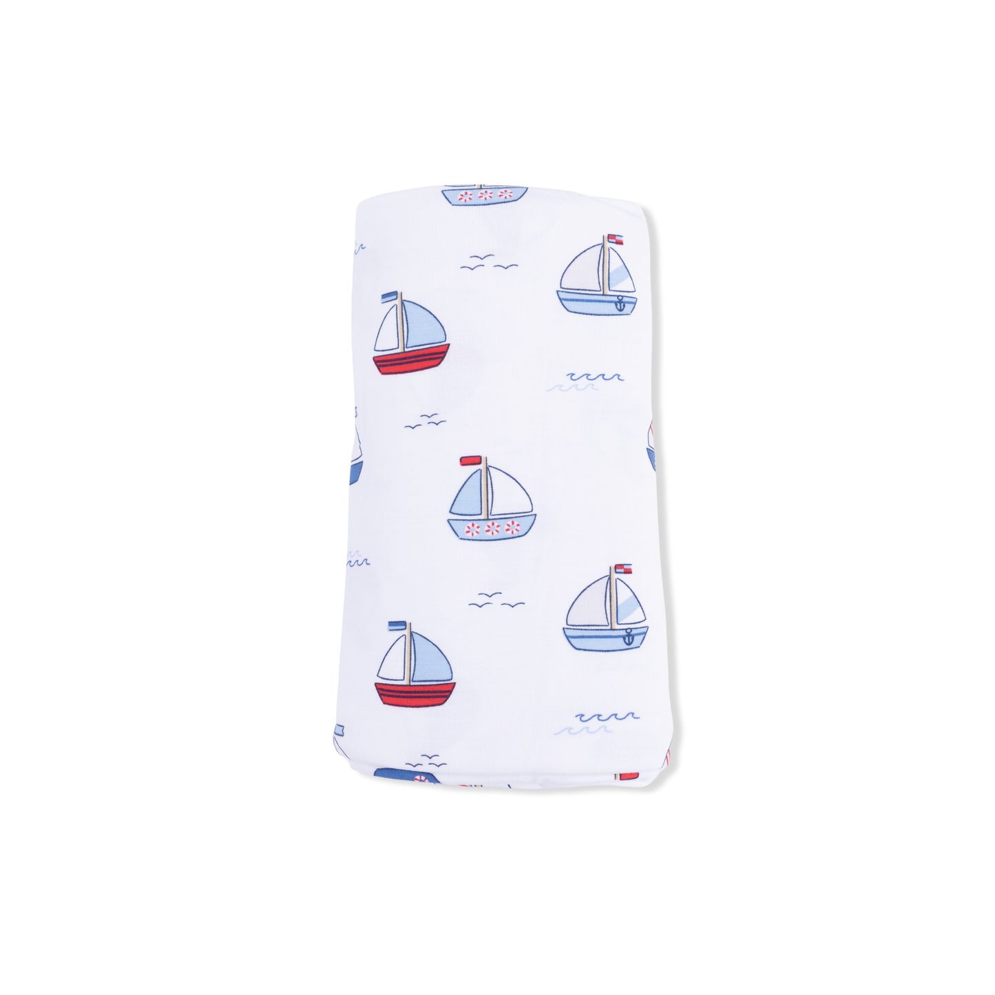 Bubbly Sailboats Blue - Swaddle Blanket-Angel Dear