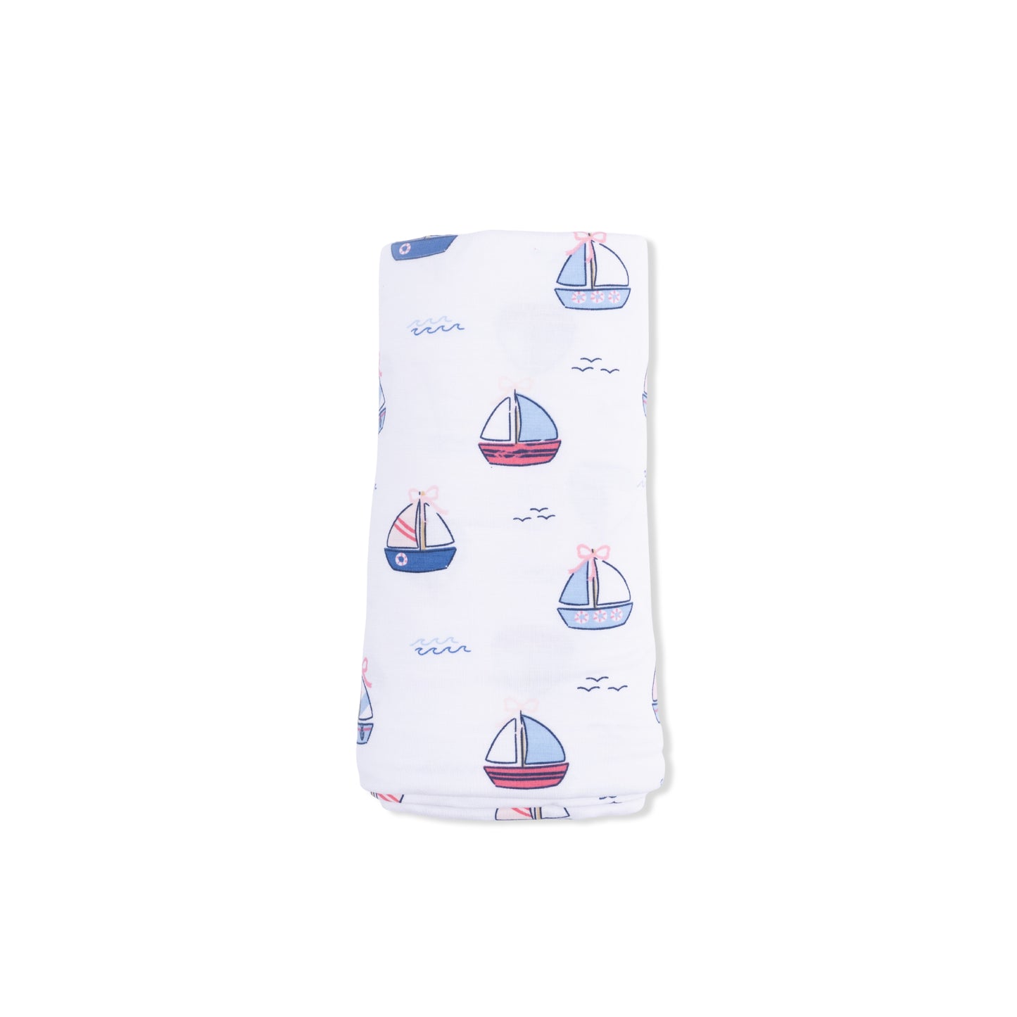 Bubbly Sailboats Pink - Swaddle Blanket-Angel Dear