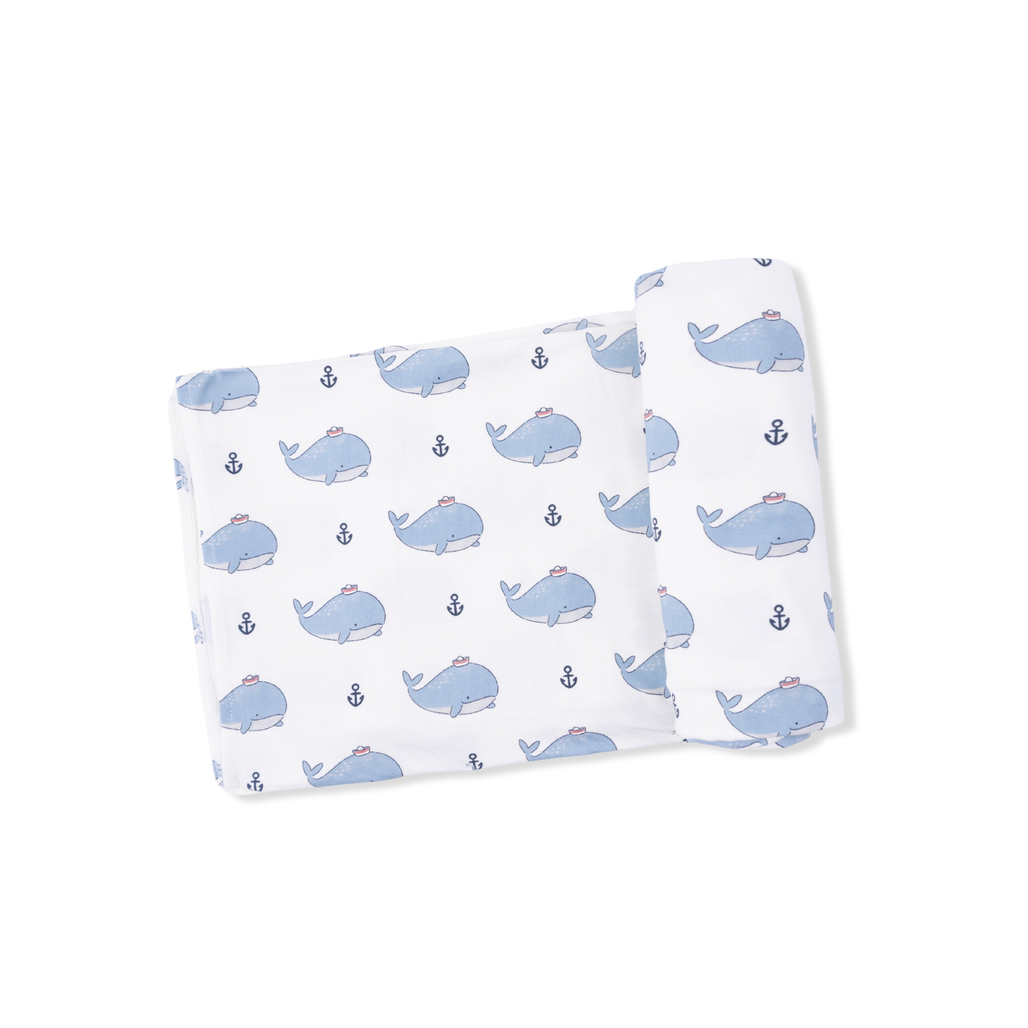 Bubbly Sailor Whales Blue - Swaddle Blanket-Angel Dear