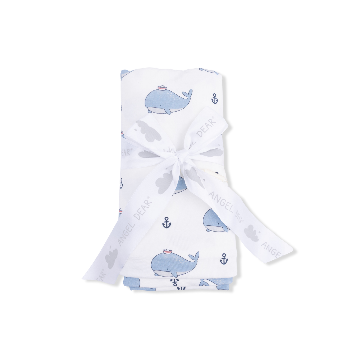 Bubbly Sailor Whales Blue - Swaddle Blanket-Angel Dear