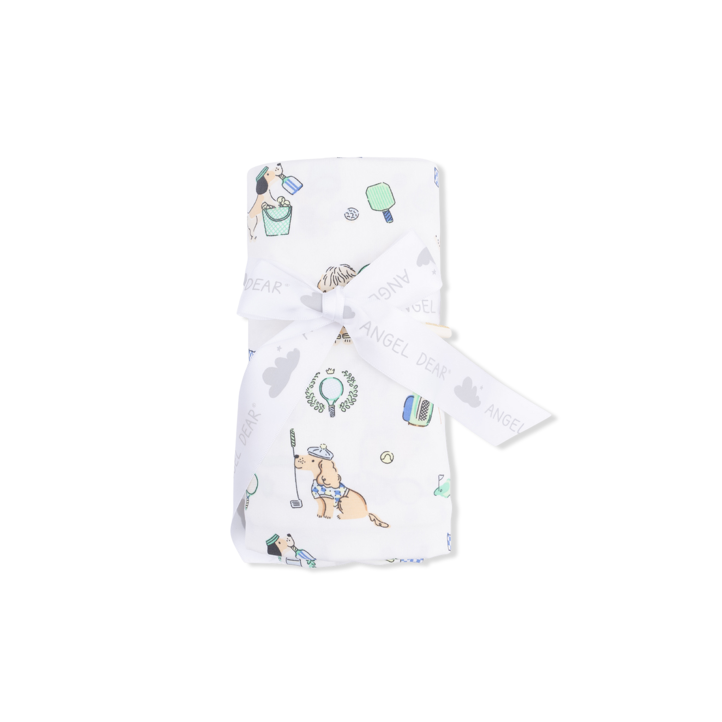 Country Club Dogs Neutral - Swaddle Blanket-Angel Dear