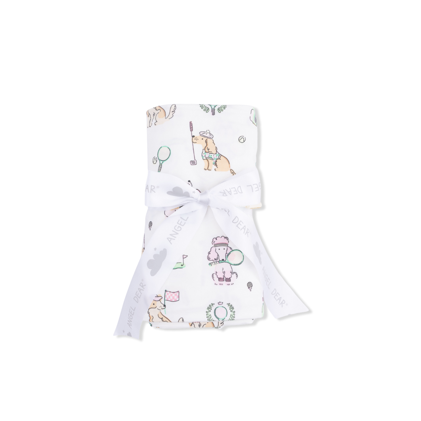 Country Club Dogs Pink - Swaddle Blanket-Angel Dear