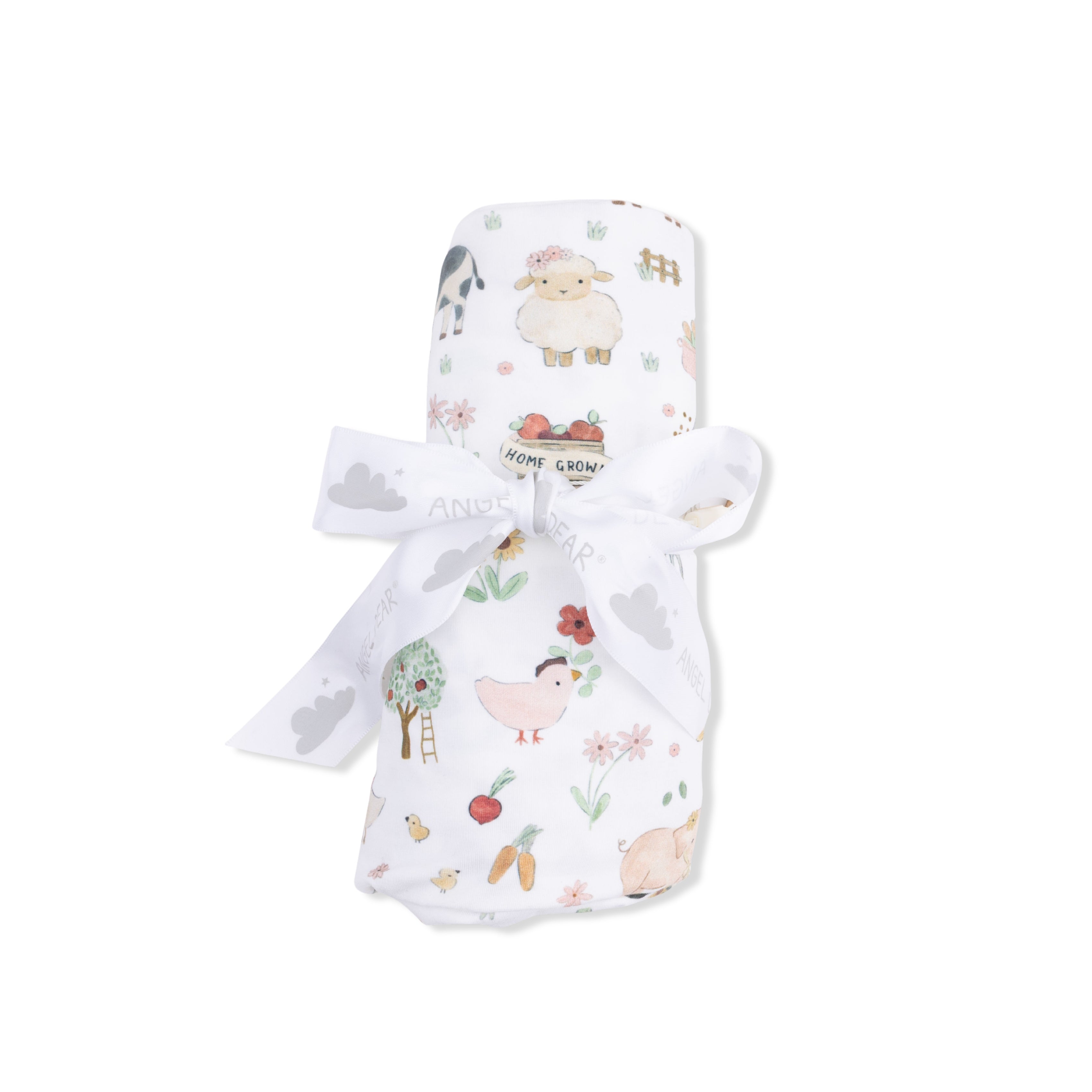 Cute Farm Animals Pink - Swaddle Blanket-Angel Dear