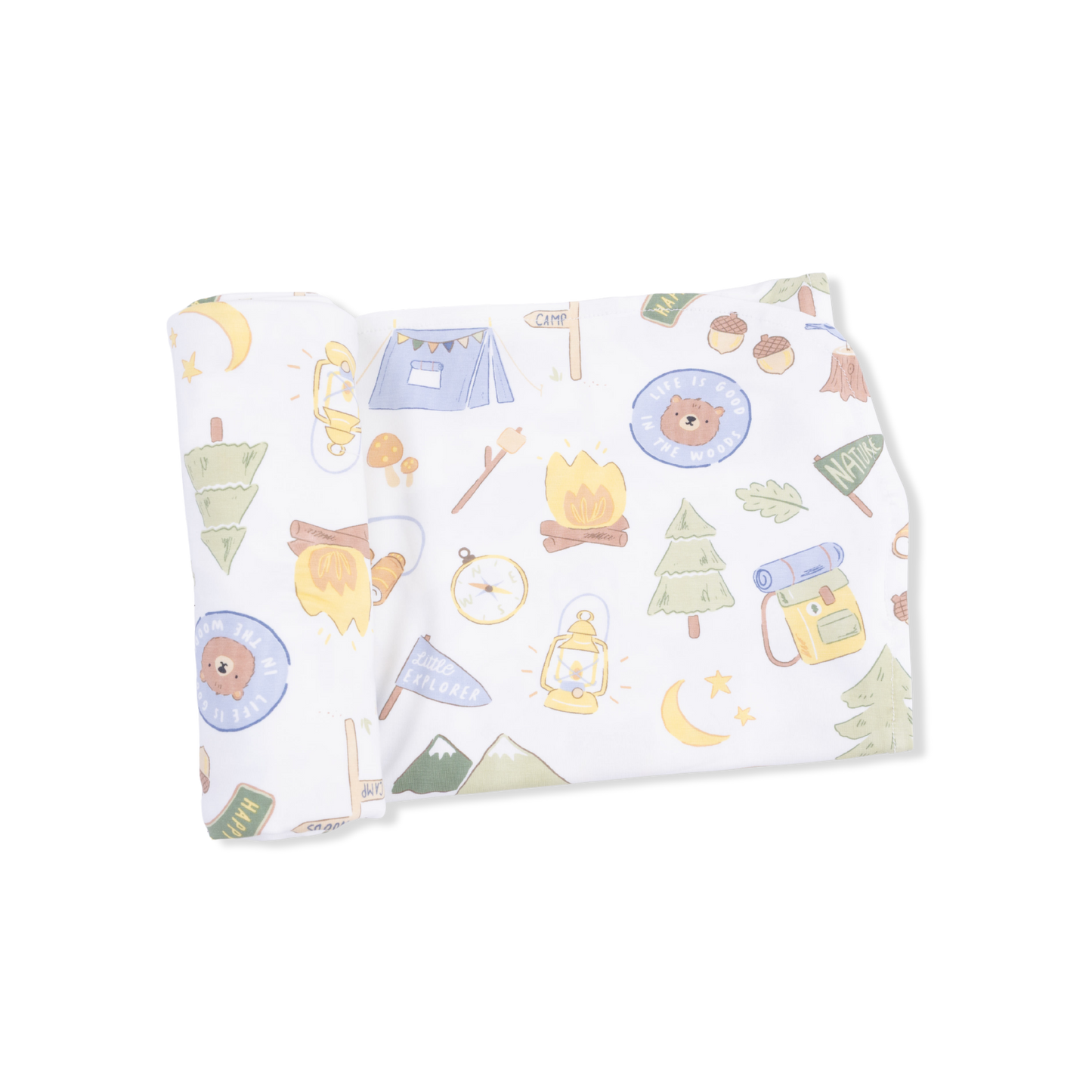 Camping Blue - Swaddle Blanket-Angel Dear