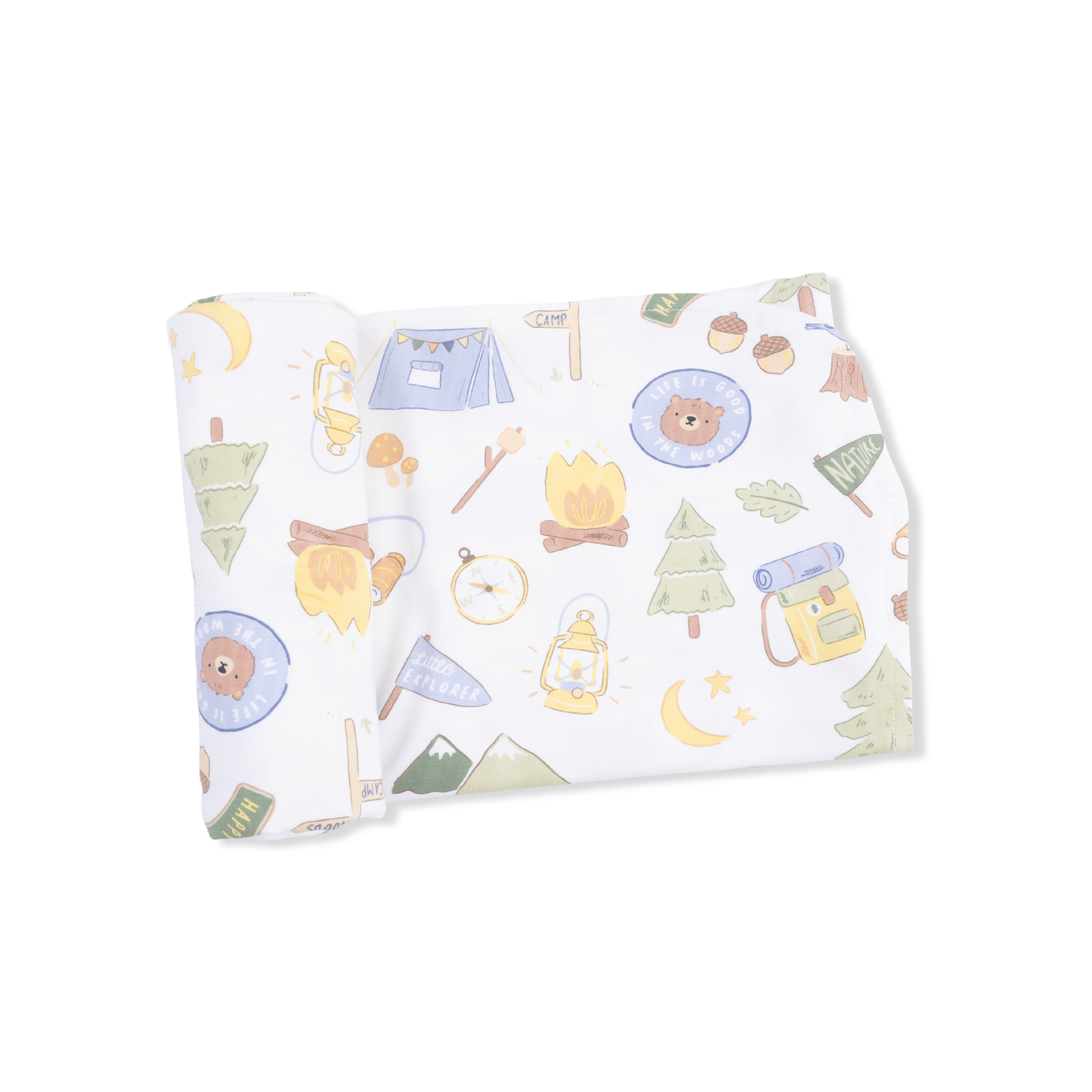 Camping Blue - Swaddle Blanket-Angel Dear