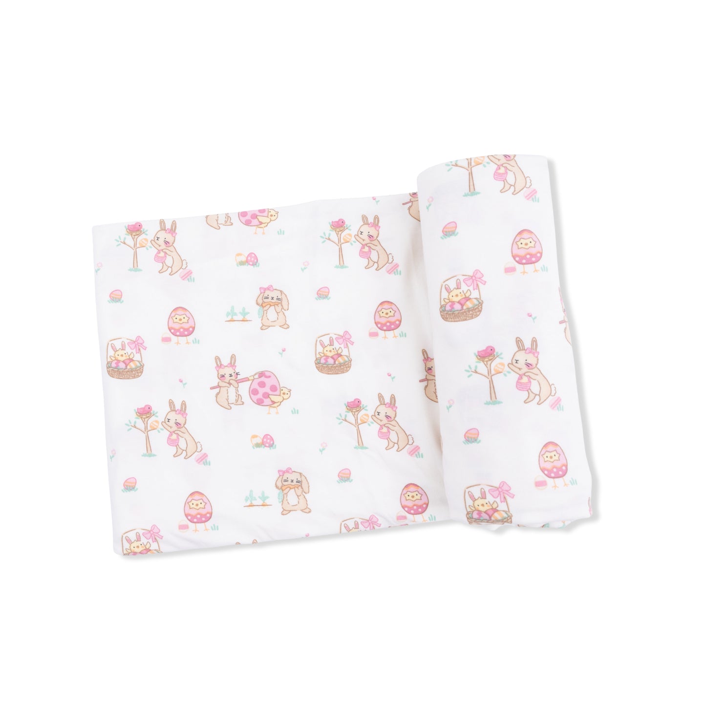Easter Egg Hunt Pink - Swaddle Blanket-Angel Dear