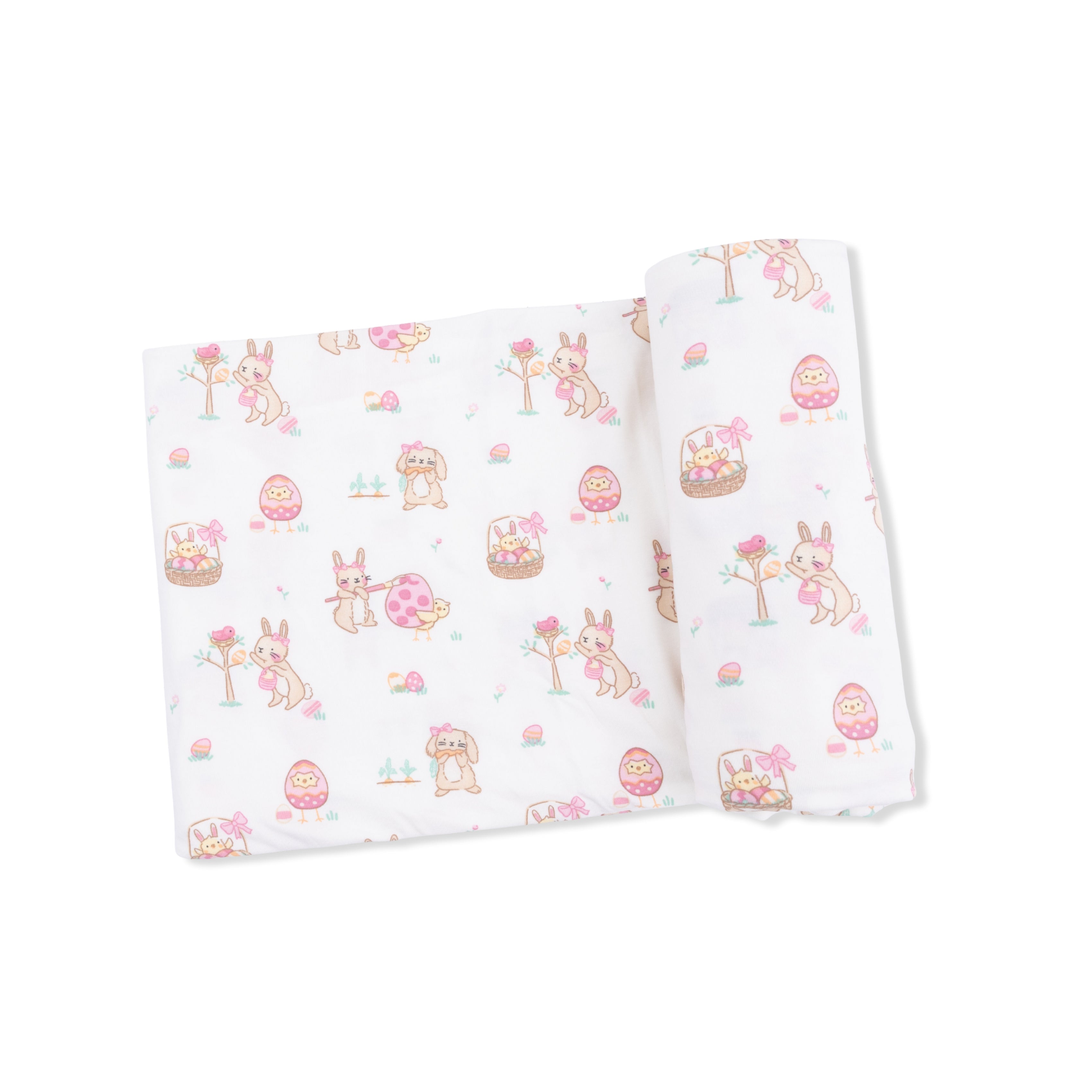 Easter Egg Hunt Pink - Swaddle Blanket-Angel Dear