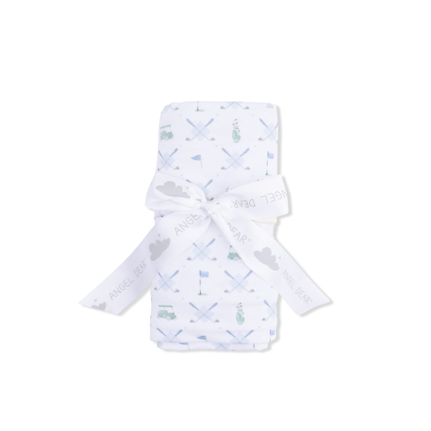 Golf Trellis Blue - Swaddle Blanket-Angel Dear