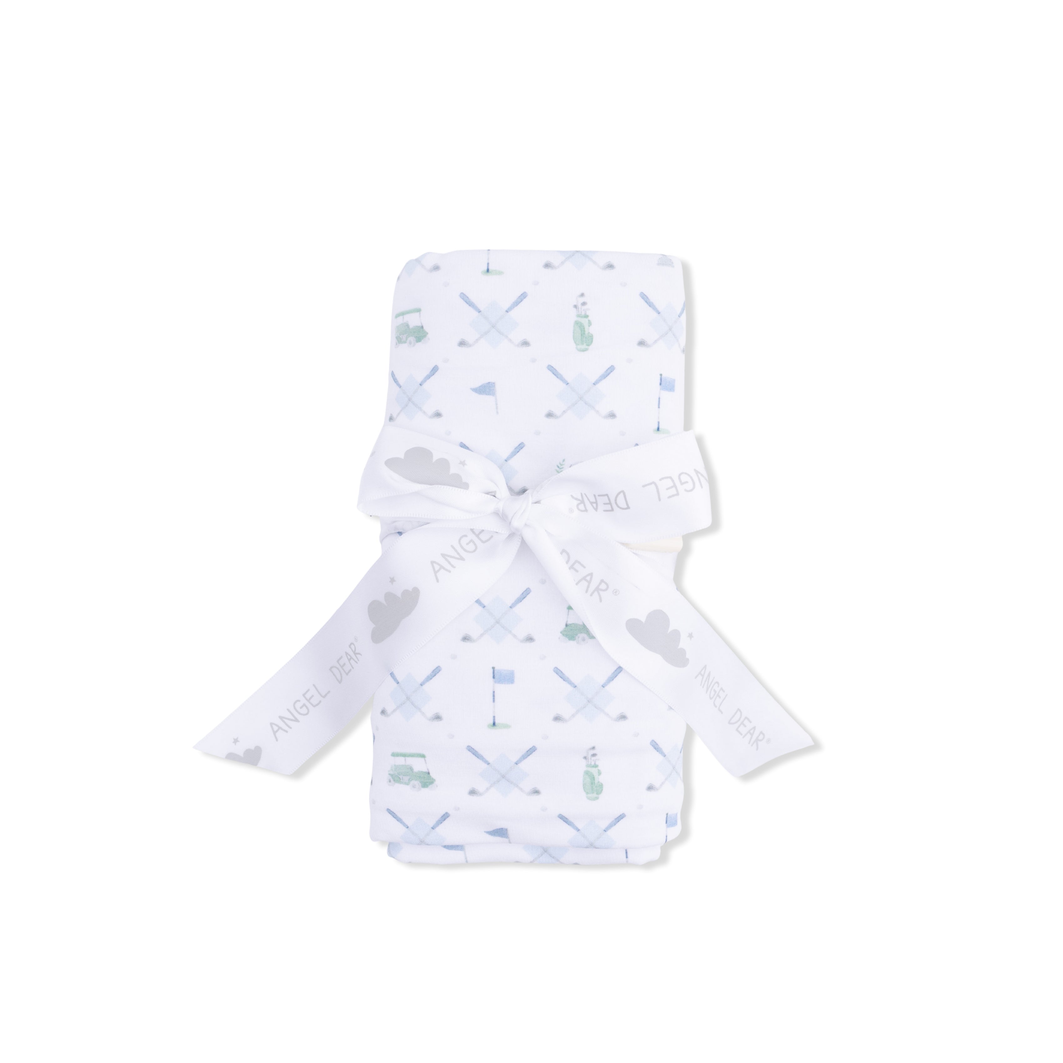 Golf Trellis Blue - Swaddle Blanket-Angel Dear