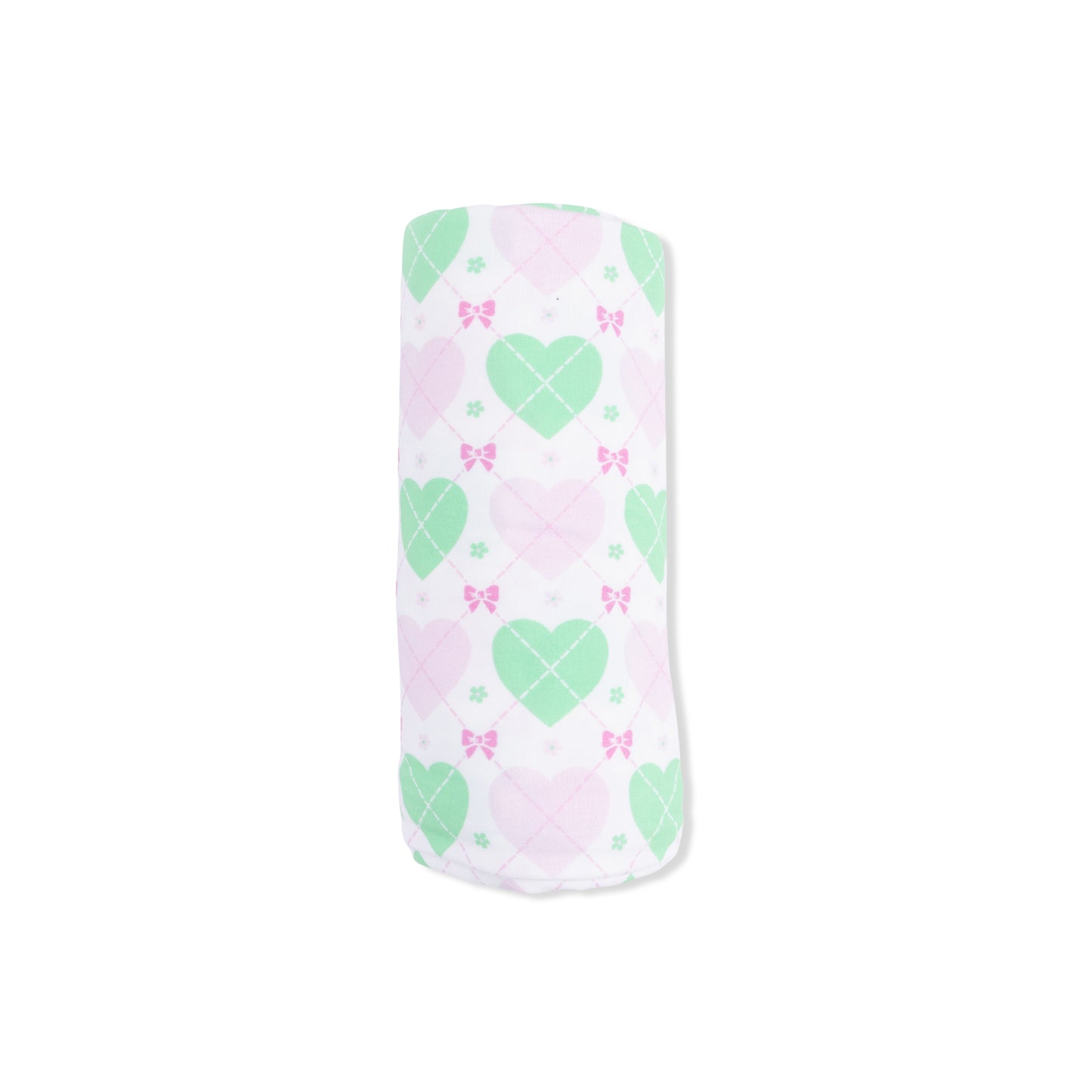 Heart Argyle - Swaddle Blanket-Angel Dear