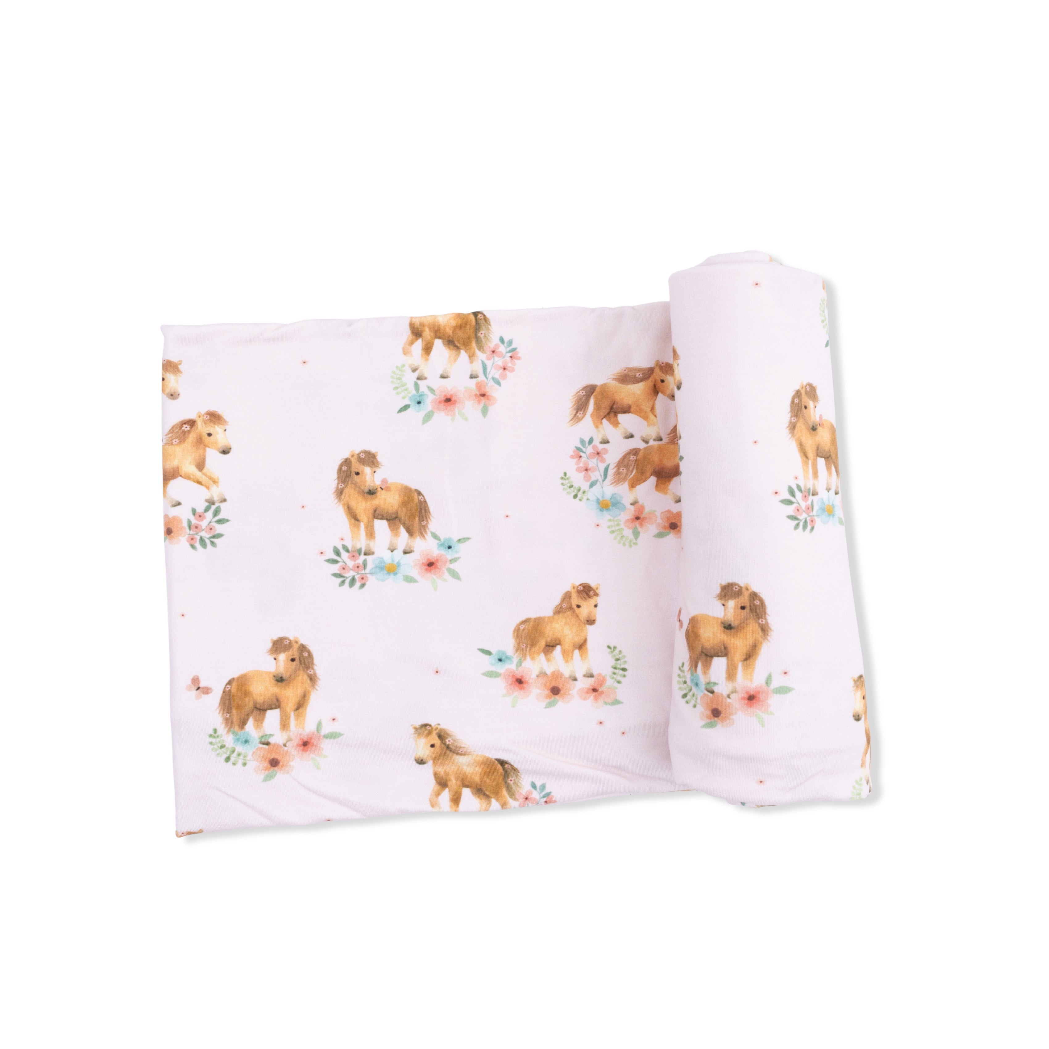 Pink Ponies - Swaddle Blanket-Angel Dear