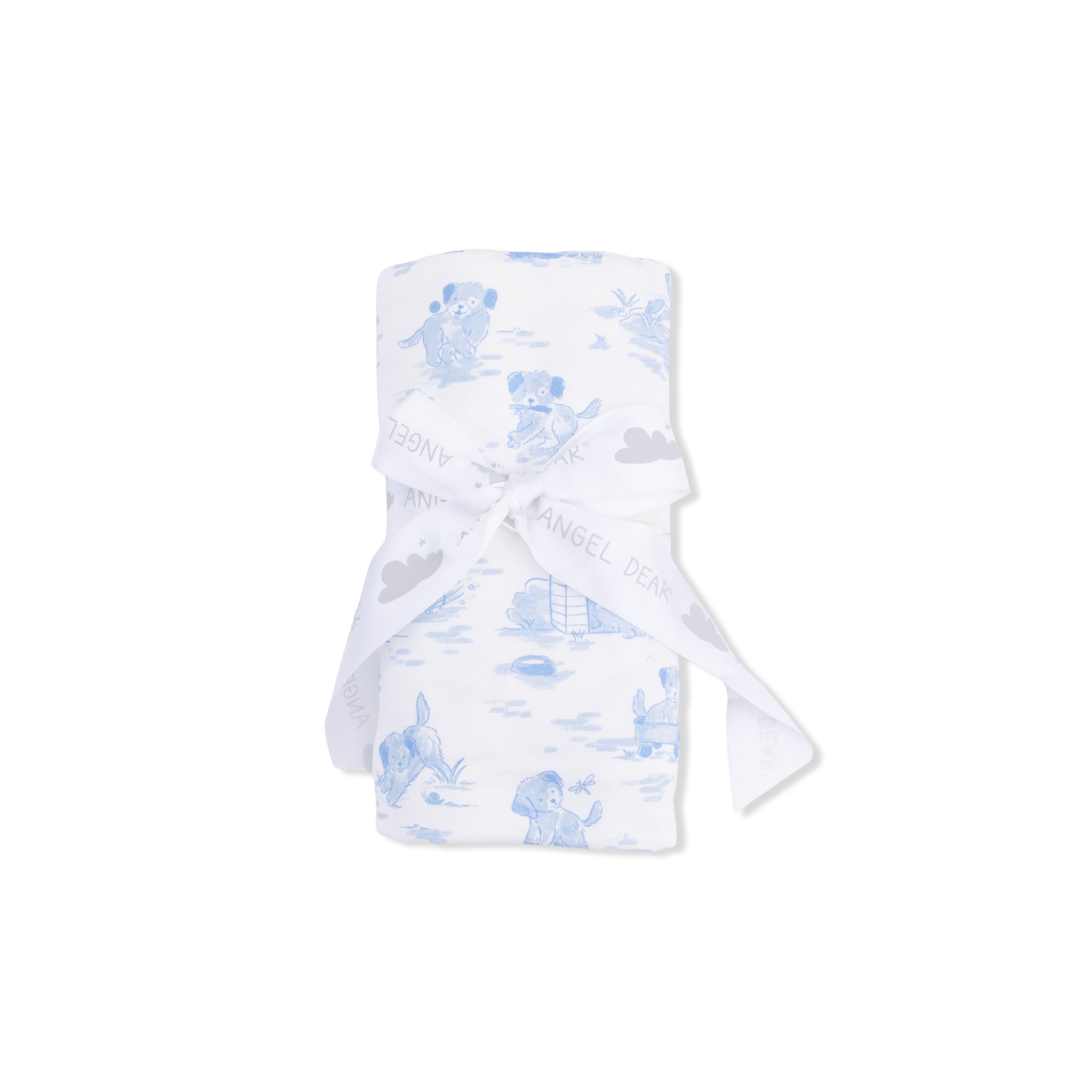 Puppy Toile Blue - Swaddle Blanket-Angel Dear