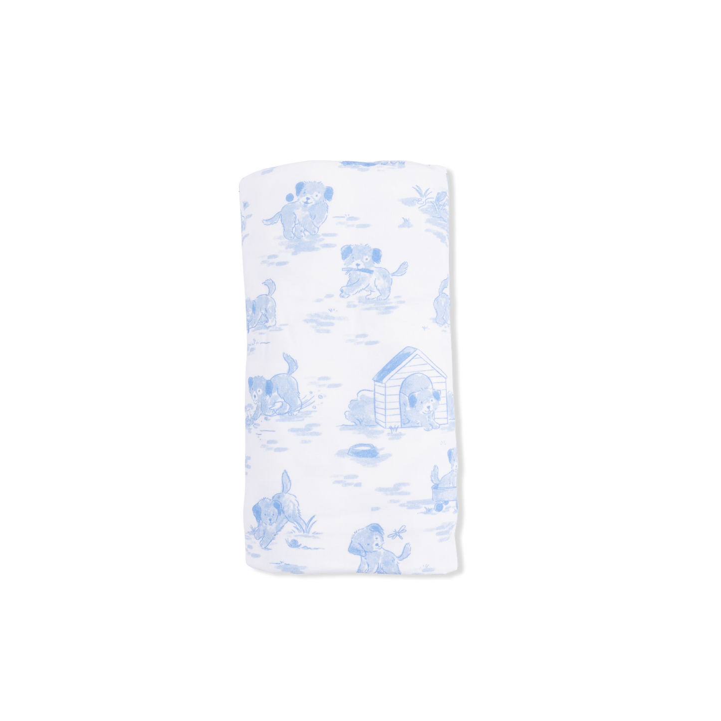 Puppy Toile Blue - Swaddle Blanket-Angel Dear
