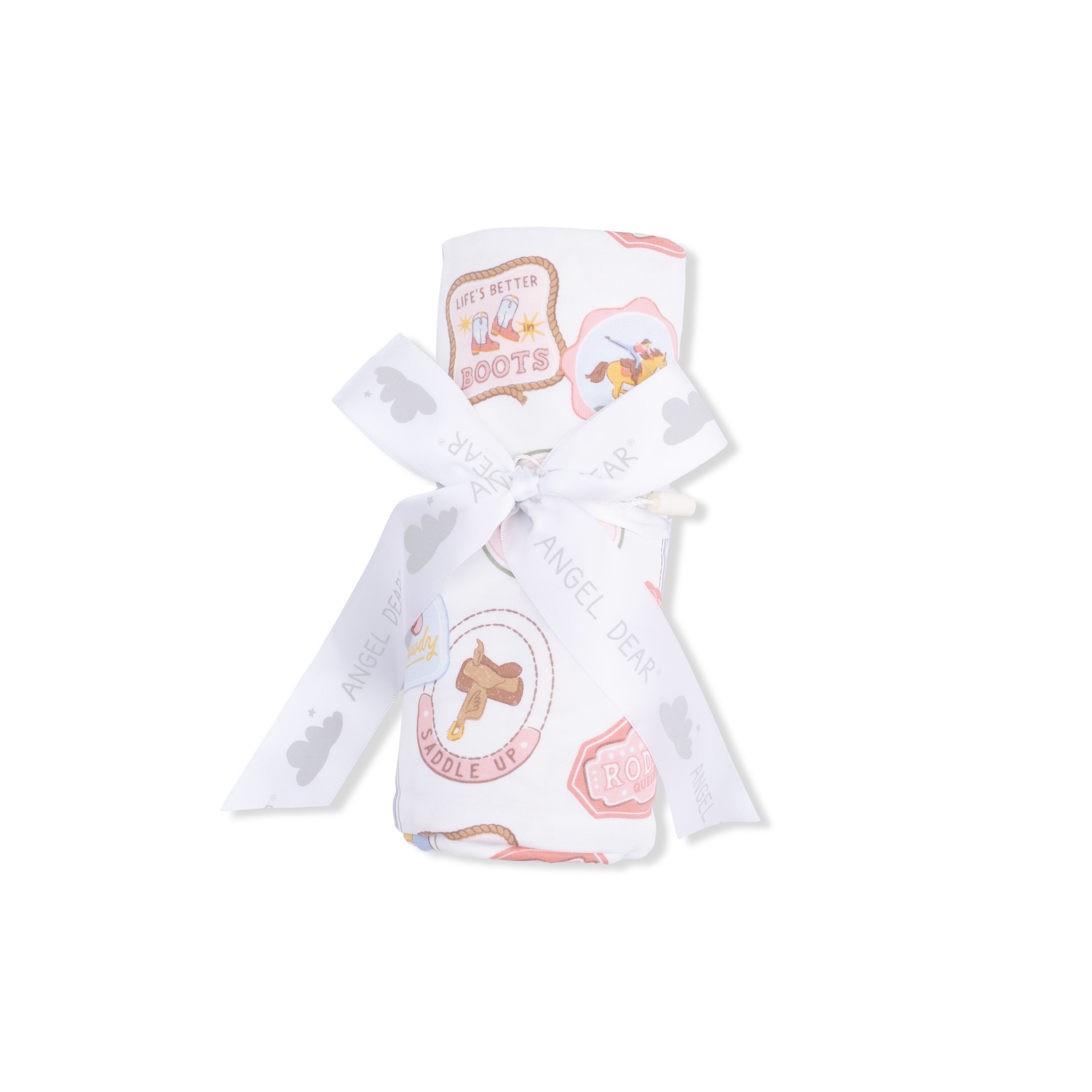 Rodeo Patches Pink - Swaddle Blanket-Angel Dear