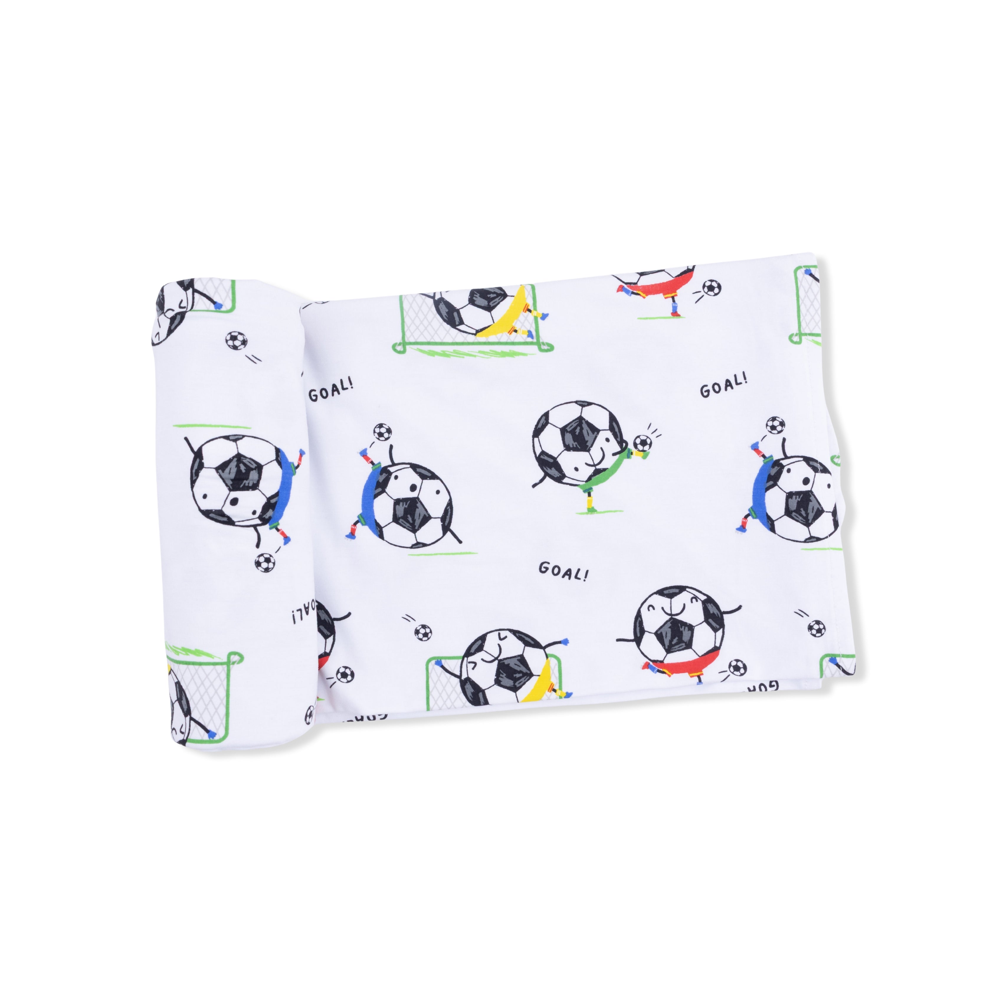 Soccer Balls Playing Soccer Blue  - Swaddle Blanket-Angel Dear