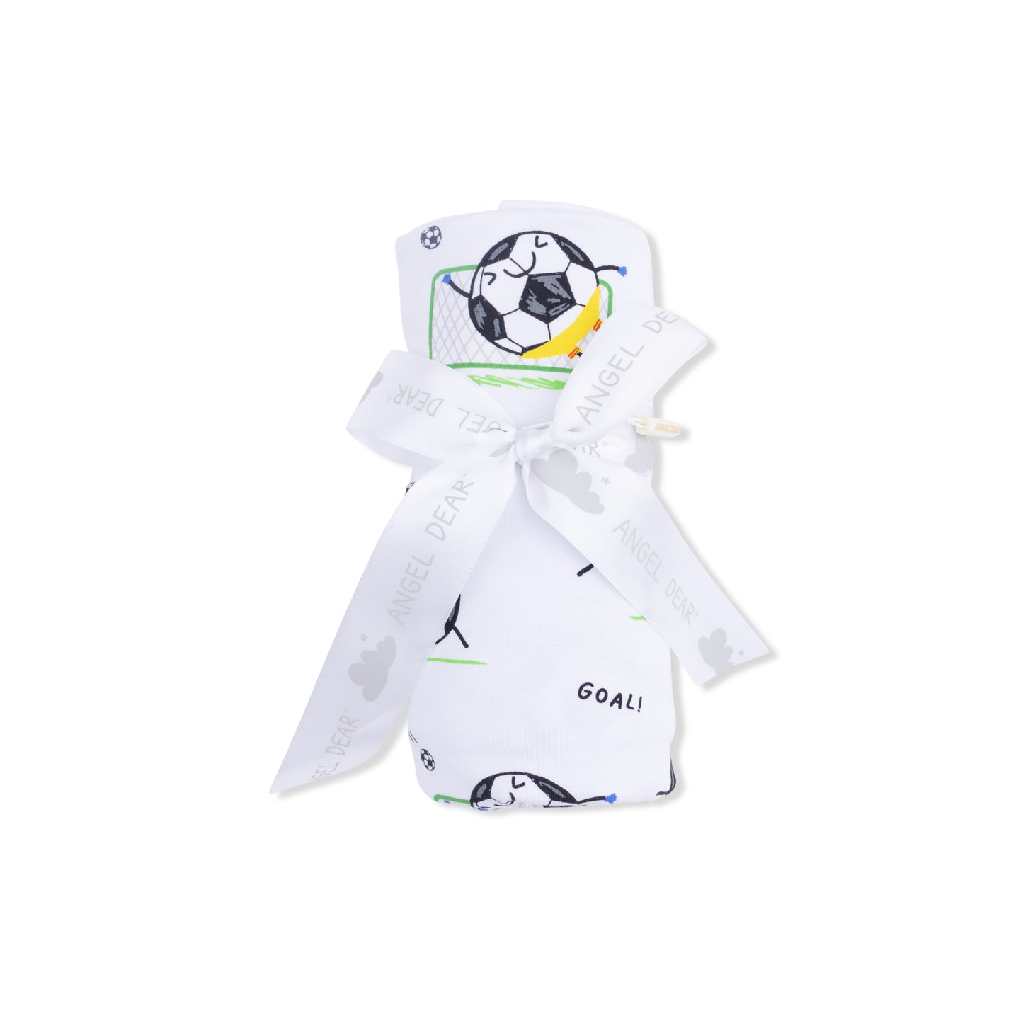 Soccer Balls Playing Soccer Blue  - Swaddle Blanket-Angel Dear