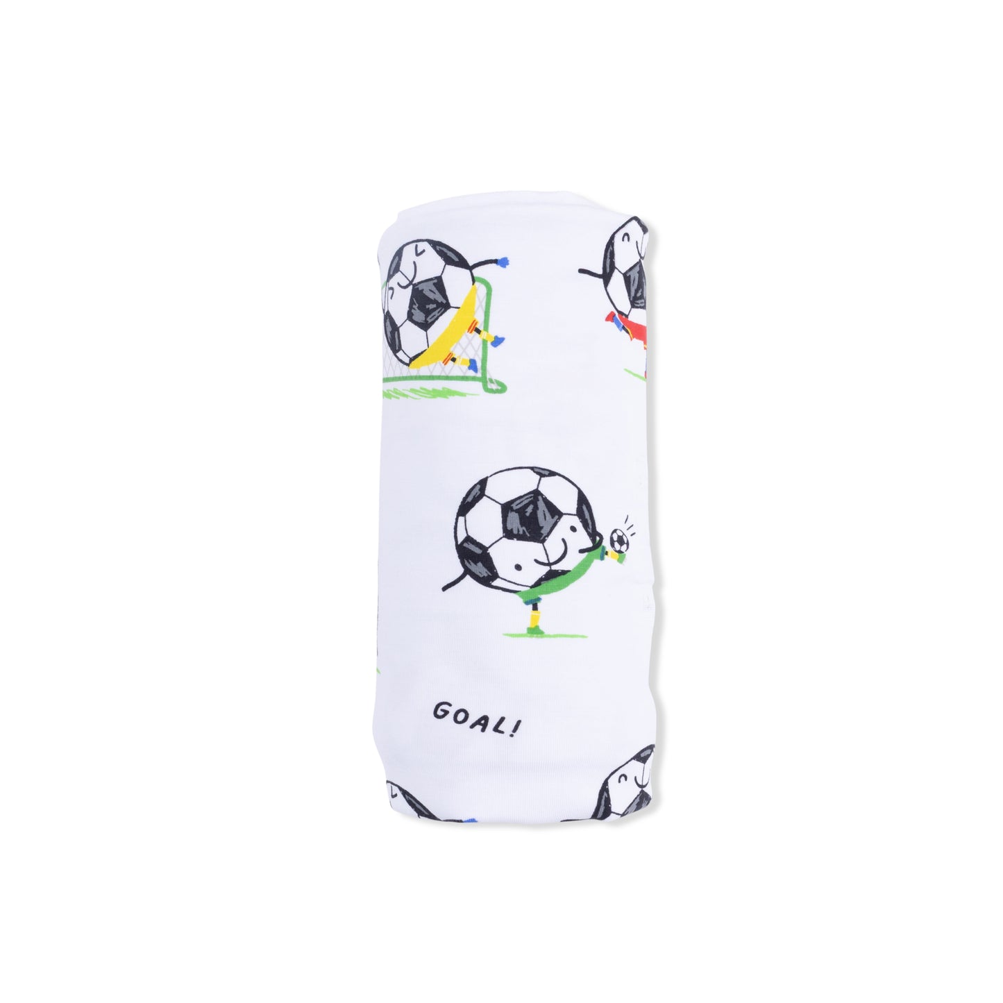 Soccer Balls Playing Soccer Blue  - Swaddle Blanket-Angel Dear