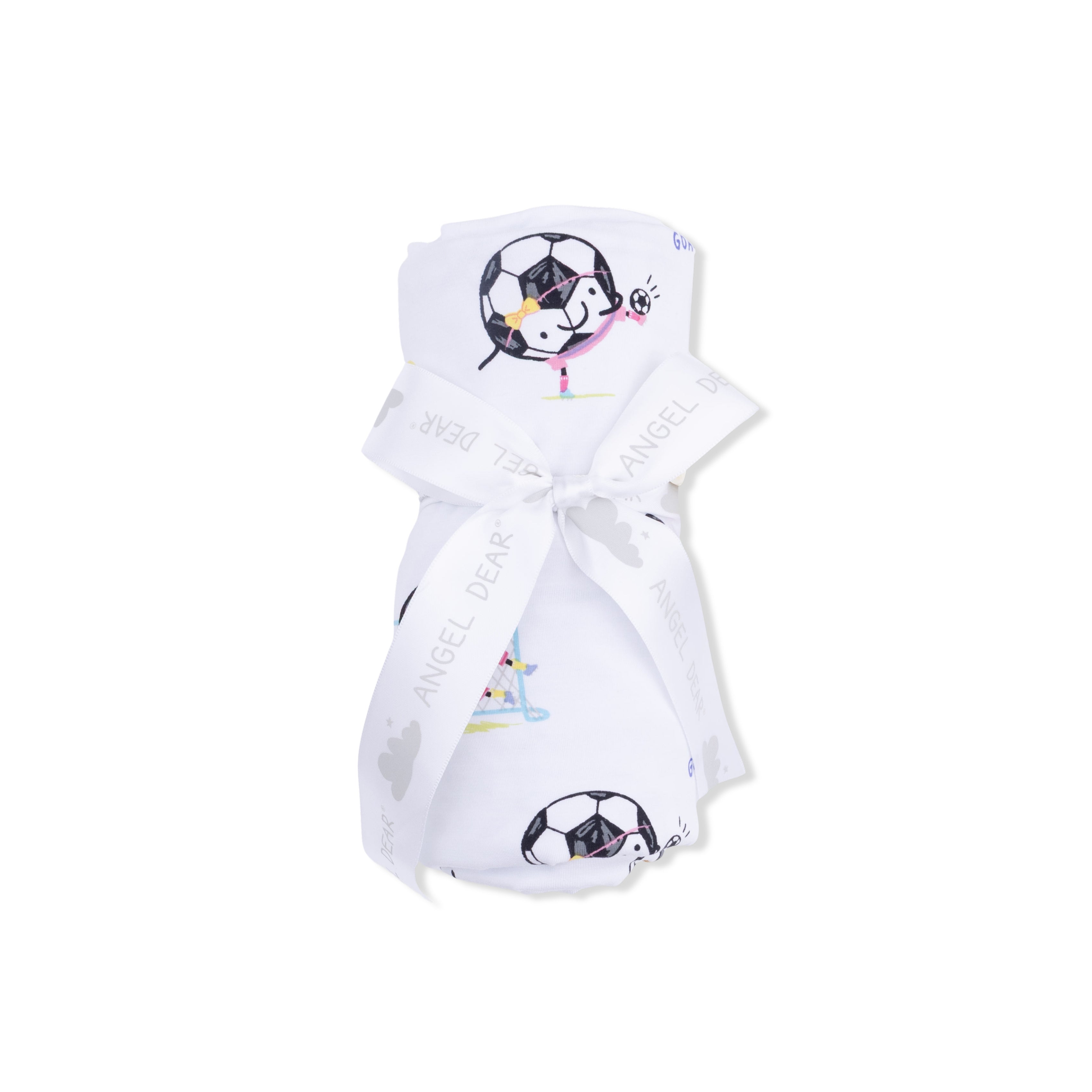 Soccer Balls Playing Soccer Pink - Swaddle Blanket-Angel Dear