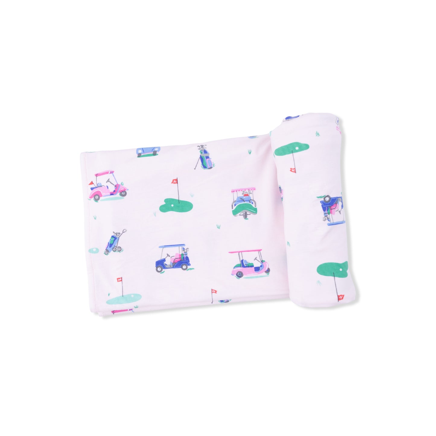 Vintage Golf Carts Pink - Swaddle Blanket-Angel Dear