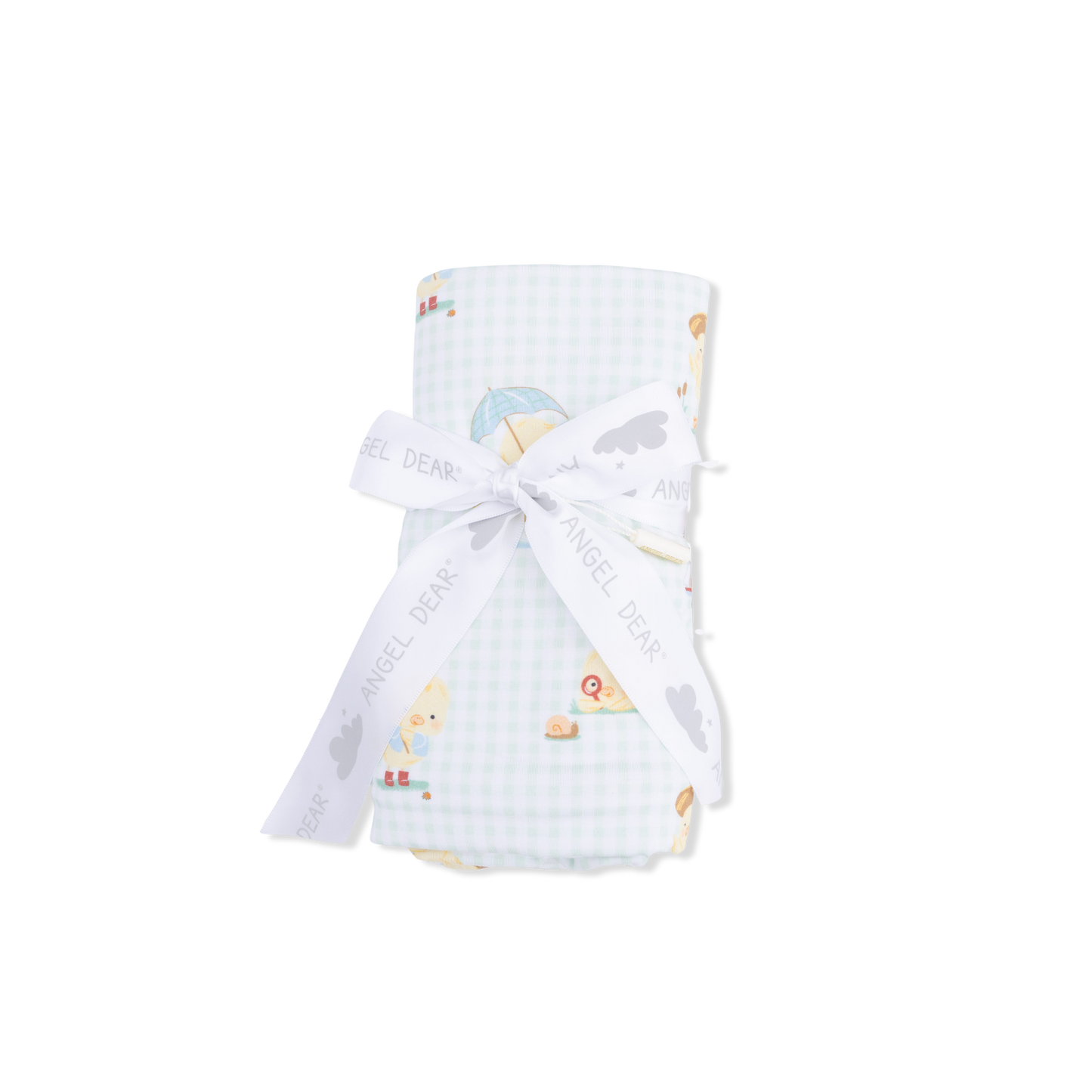 Vintage Spring Ducklings Green - Swaddle Blanket-Angel Dear