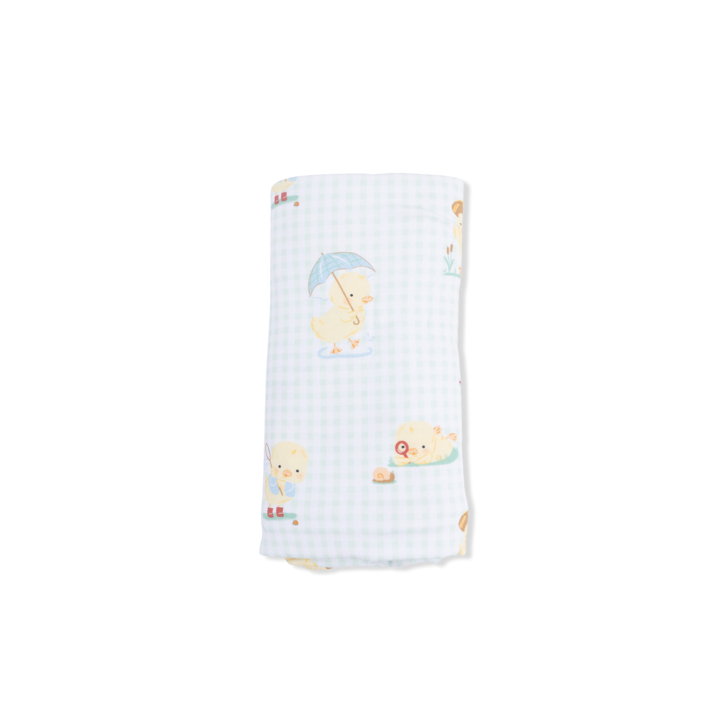 Vintage Spring Ducklings Green - Swaddle Blanket-Angel Dear
