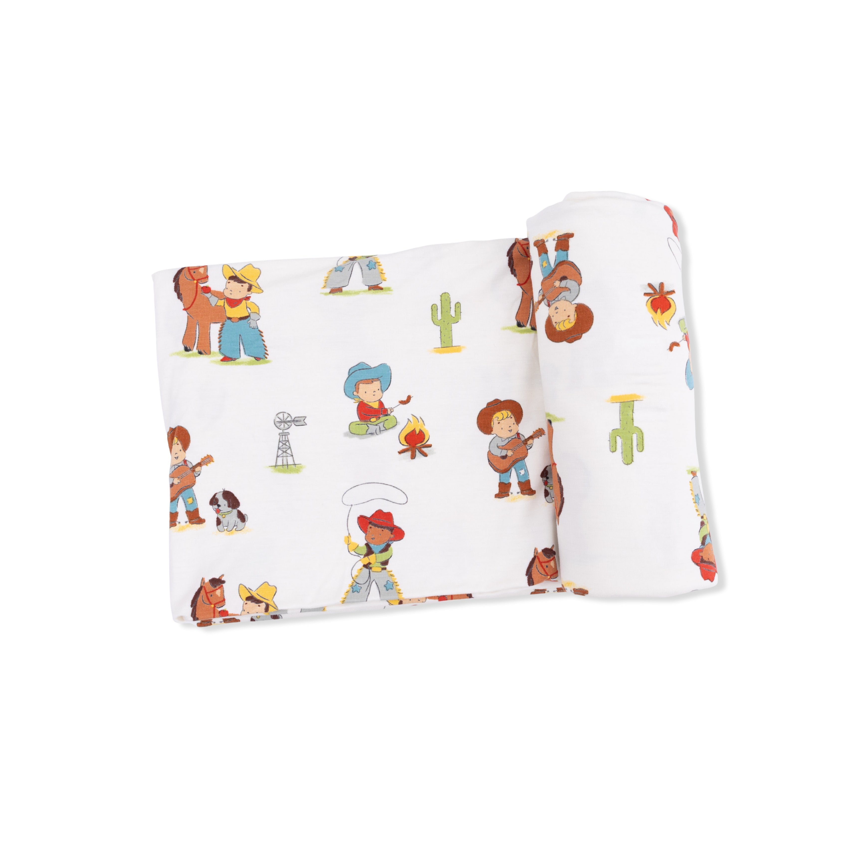 Vintage Cowboys - Swaddle Blanket-Angel Dear