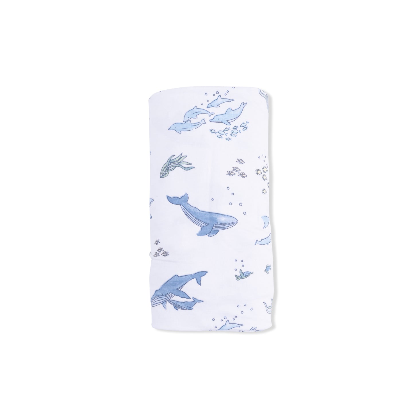 Watercolor Blue Whales - Swaddle Blanket-Angel Dear