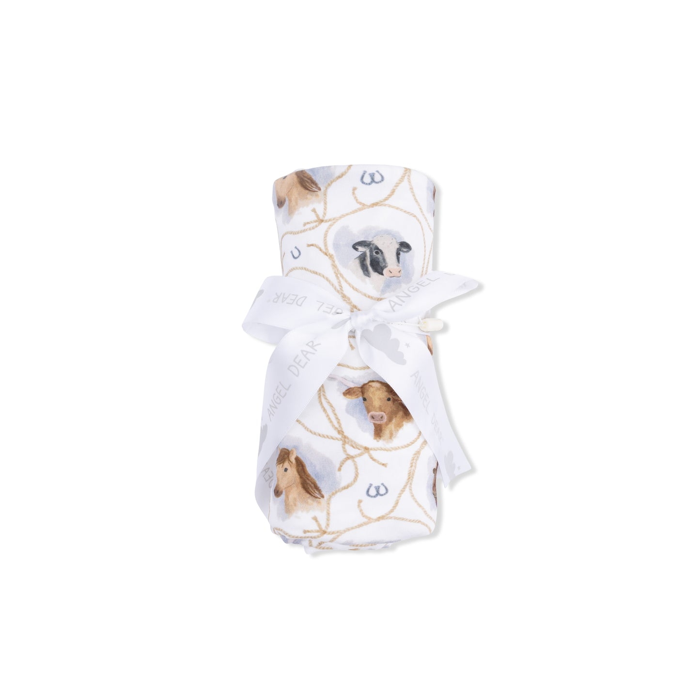 Farm Animals Rope Cameos Uni - Swaddle Blanket-Angel Dear