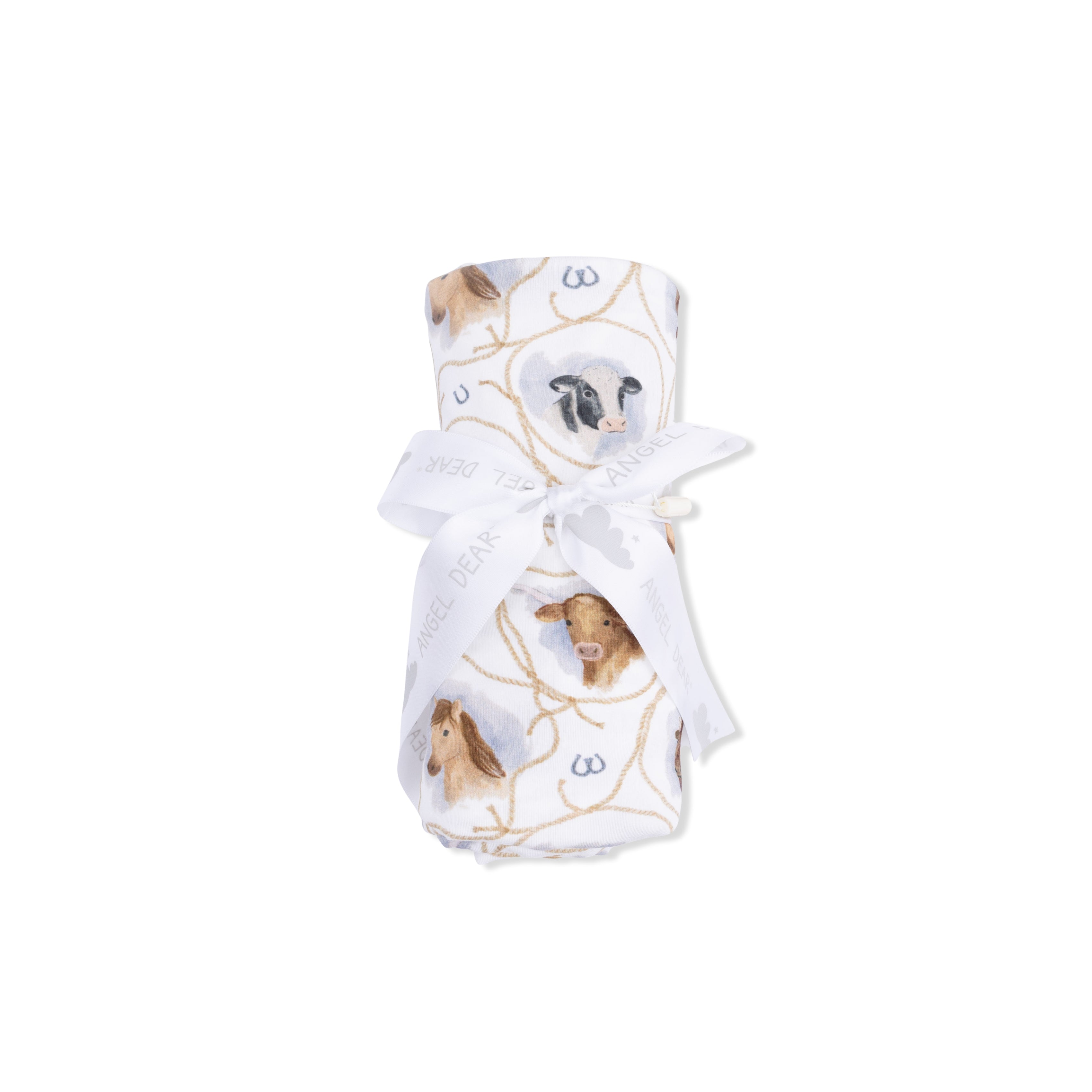 Farm Animals Rope Cameos Uni - Swaddle Blanket-Angel Dear