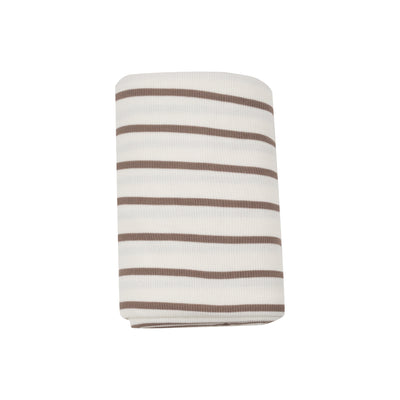 Swaddle Blanket - Brown Rib Stripe-Angel Dear