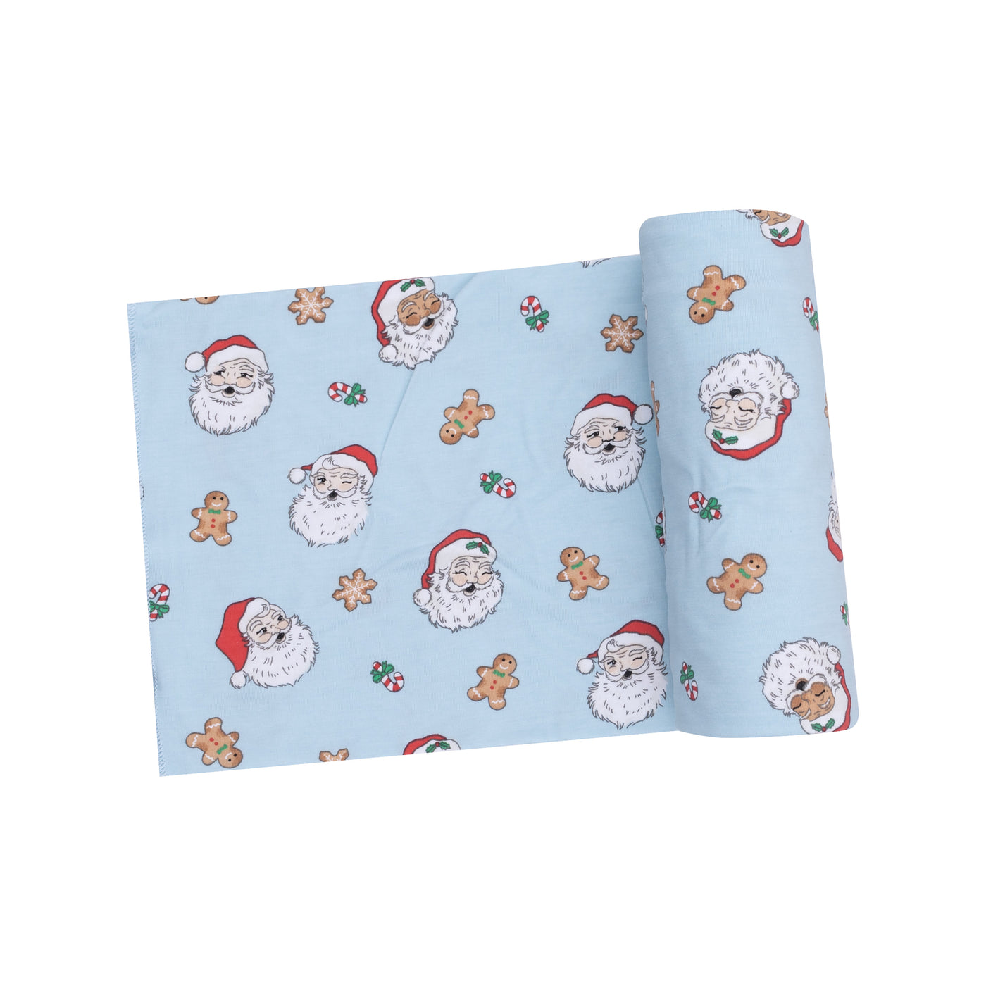 Swaddle Blanket - Vintage Santas Blue-Angel Dear