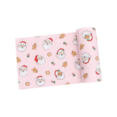 Swaddle Blanket - Vintage Santas Pink-Angel Dear