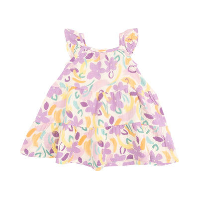 Twirly Sundress & Diaper Cover - Painty Daisy