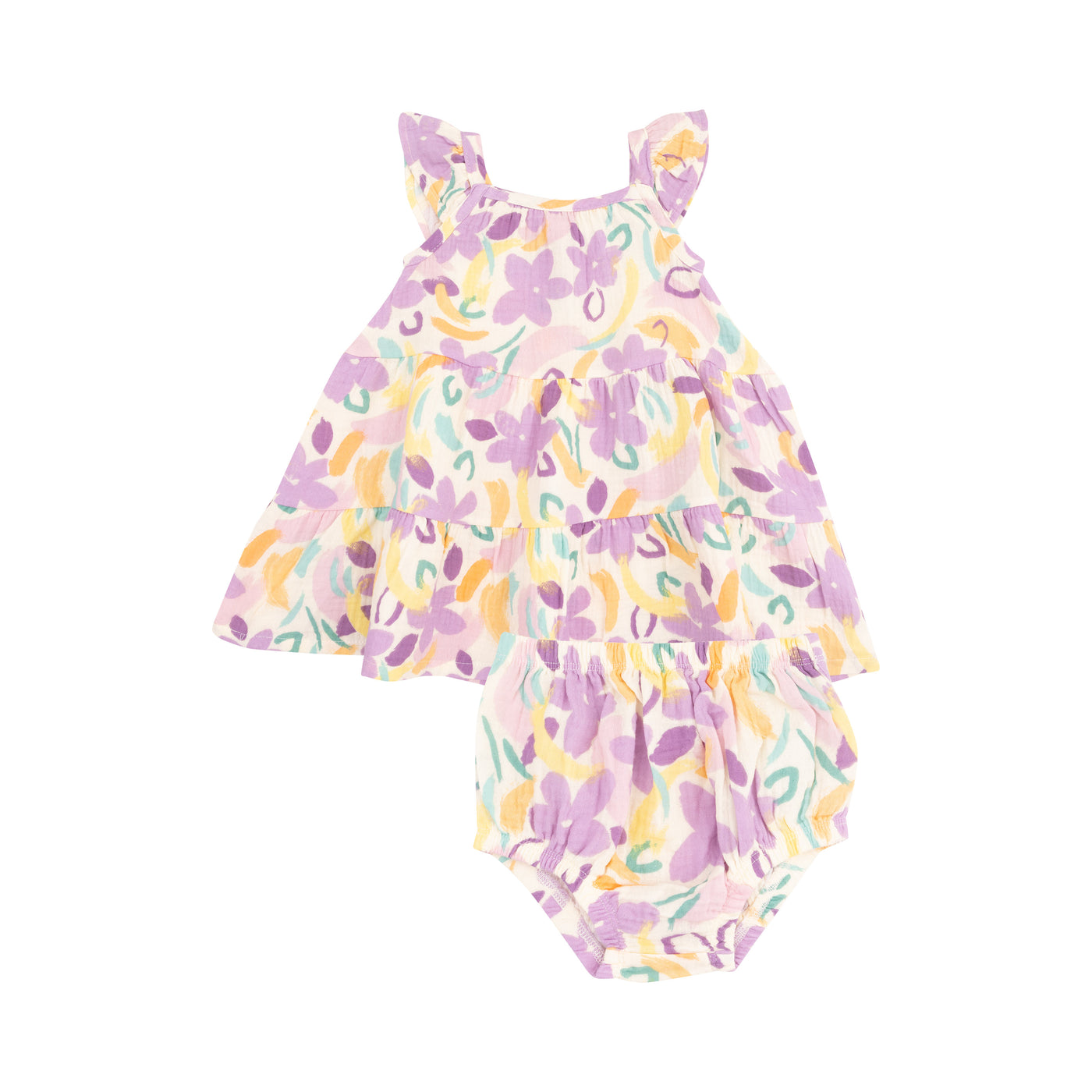 Twirly Sundress & Diaper Cover - Painty Daisy