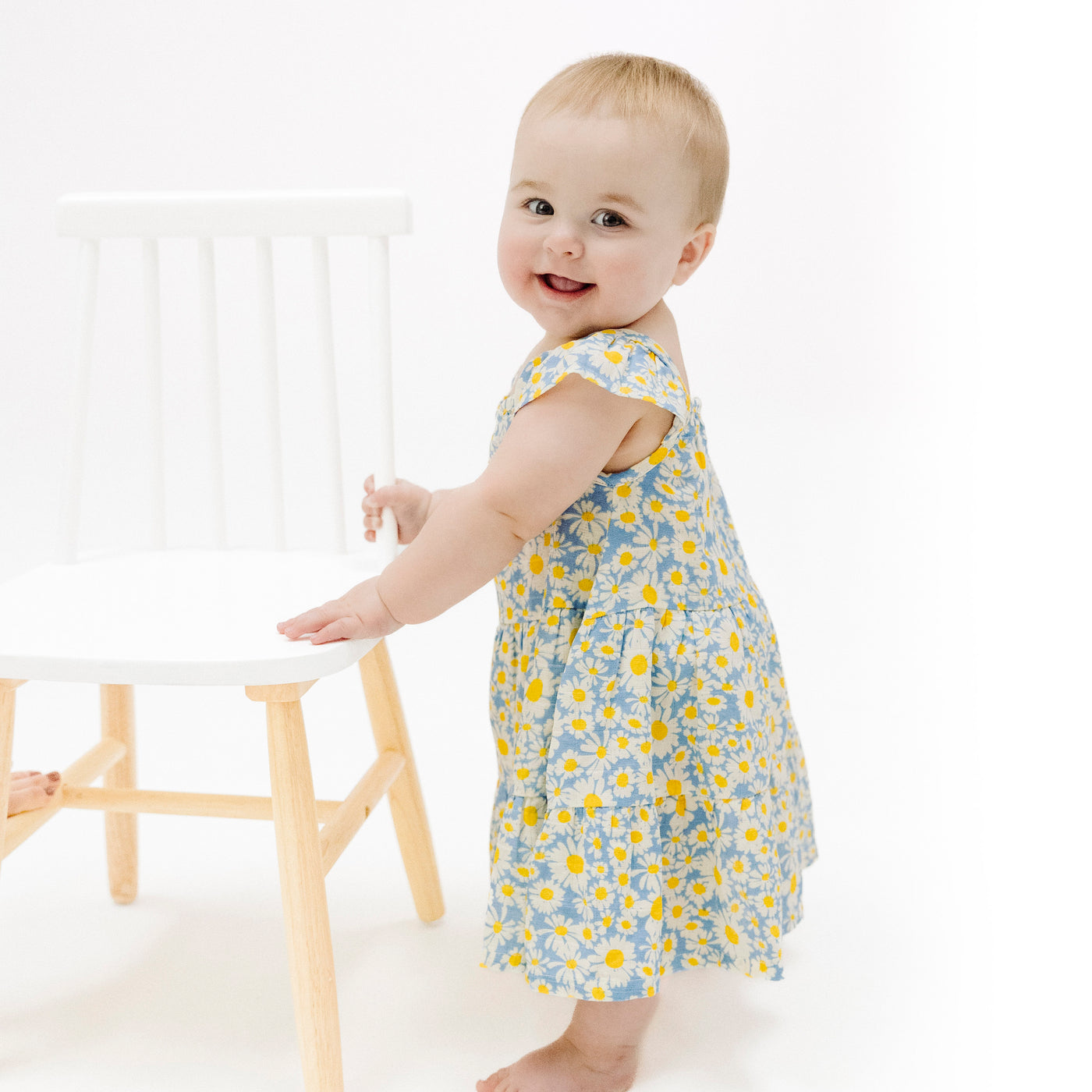 Twirly Sundress & Diaper Cover - Shasta Daisy