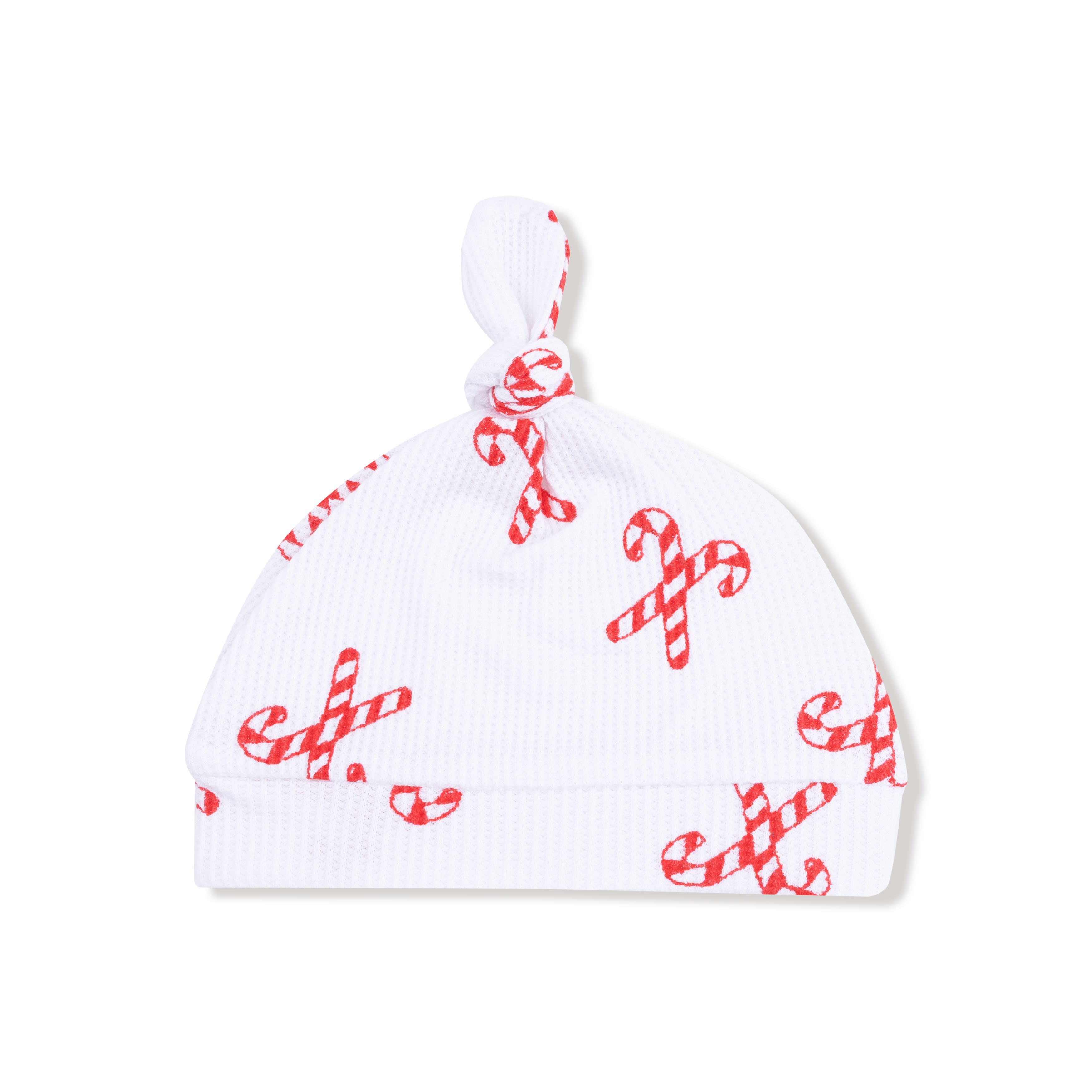 Knotted Hat in our  Candy Canes print from Angel Dear