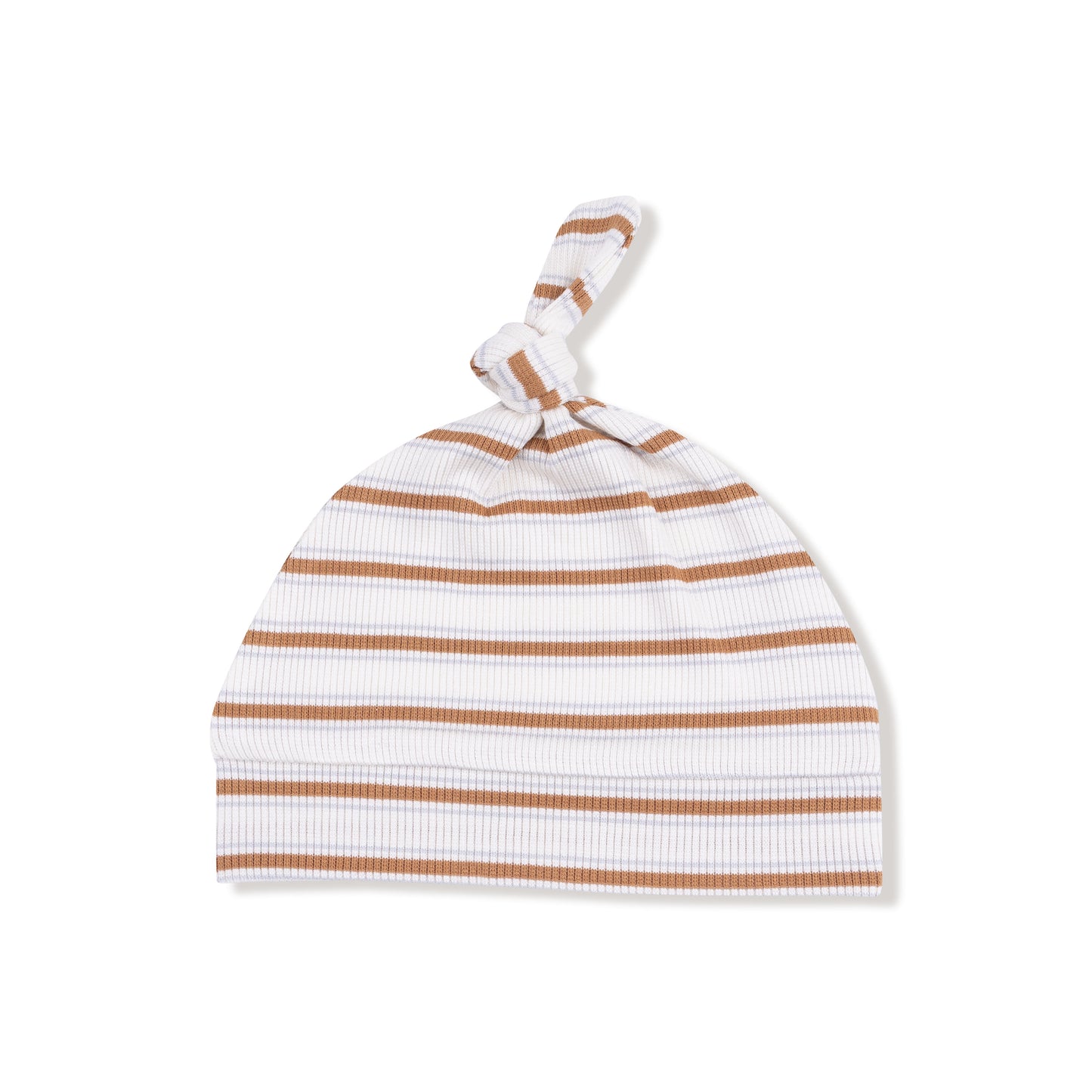 Knotted Hat in our  Vintage Stripe - Brown print from Angel Dear