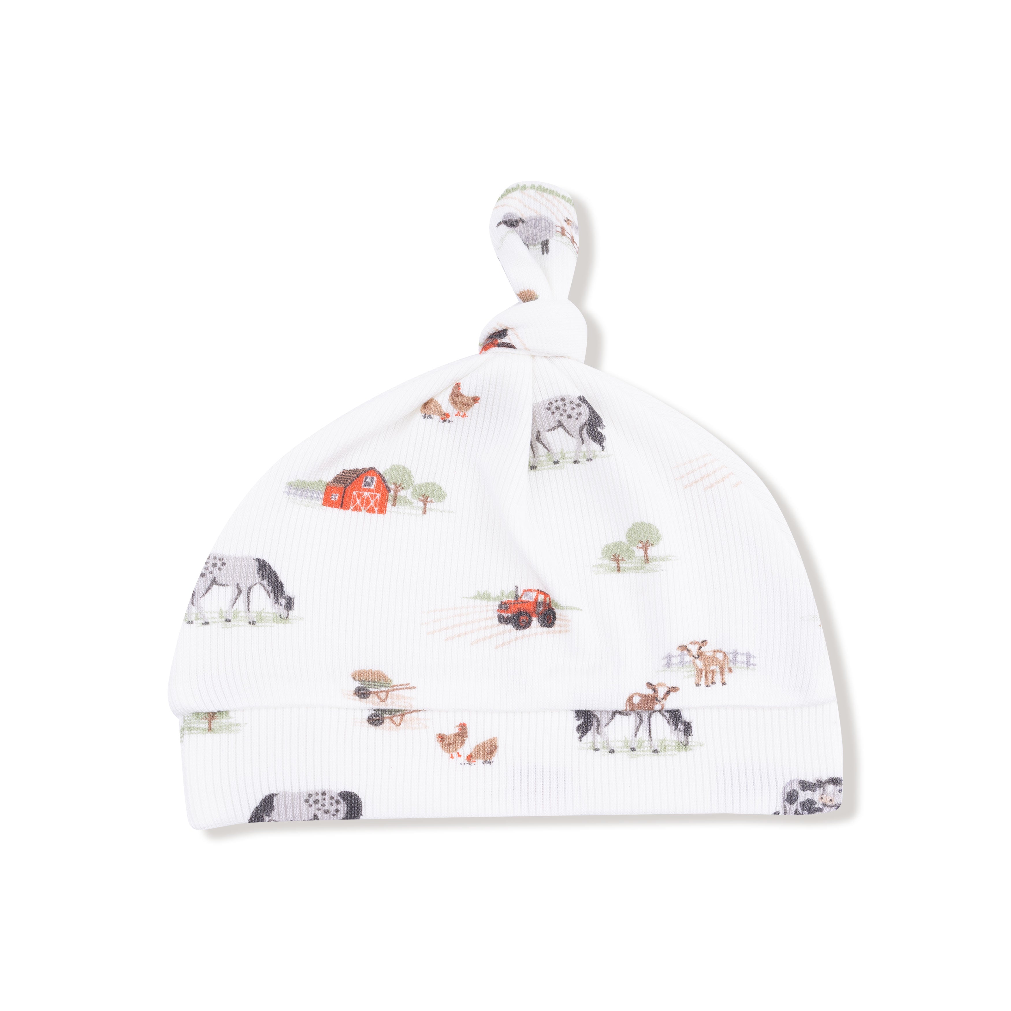Knotted Hat in our  Little Farm print from Angel Dear