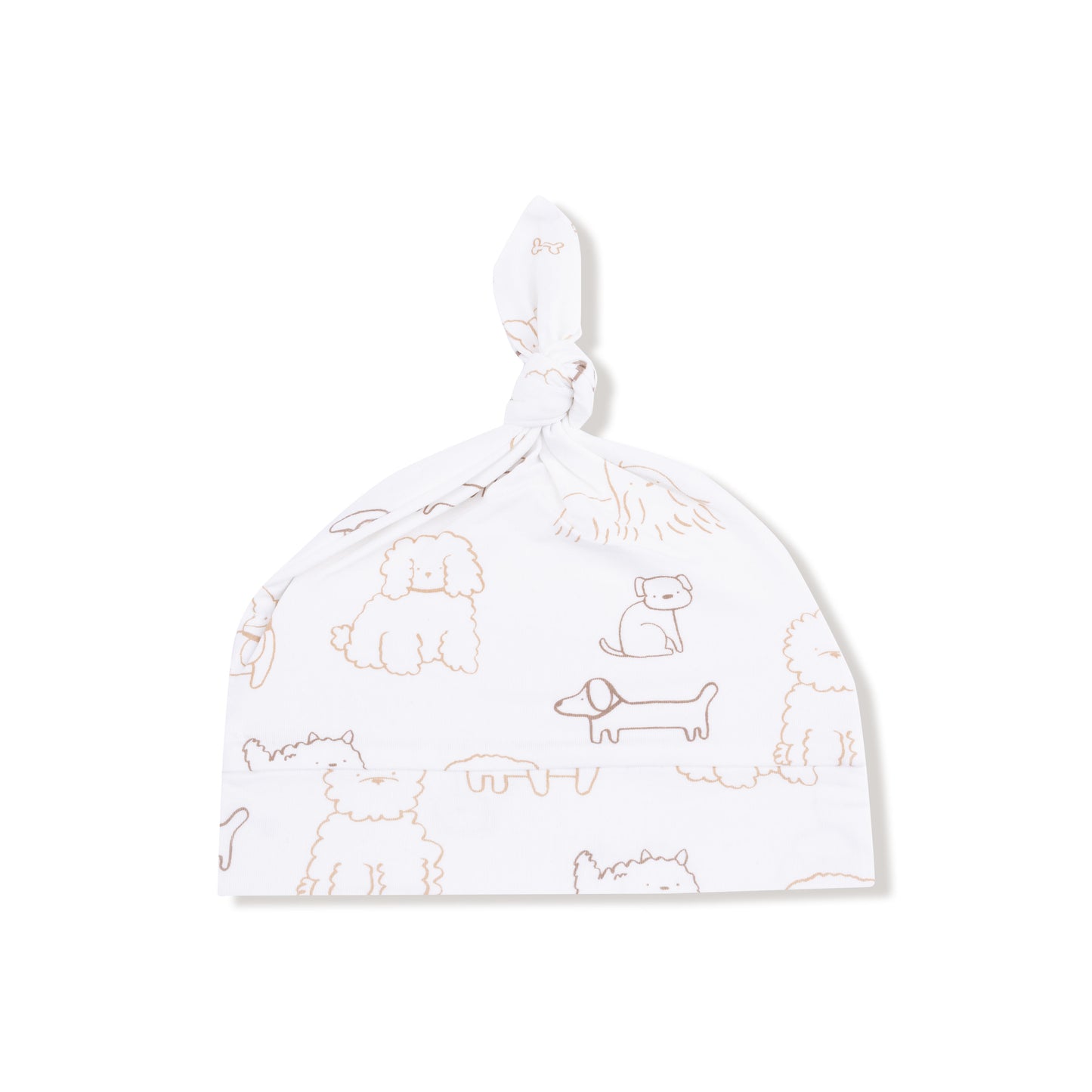 Knotted Hat in our  Neutral Pups print from Angel Dear