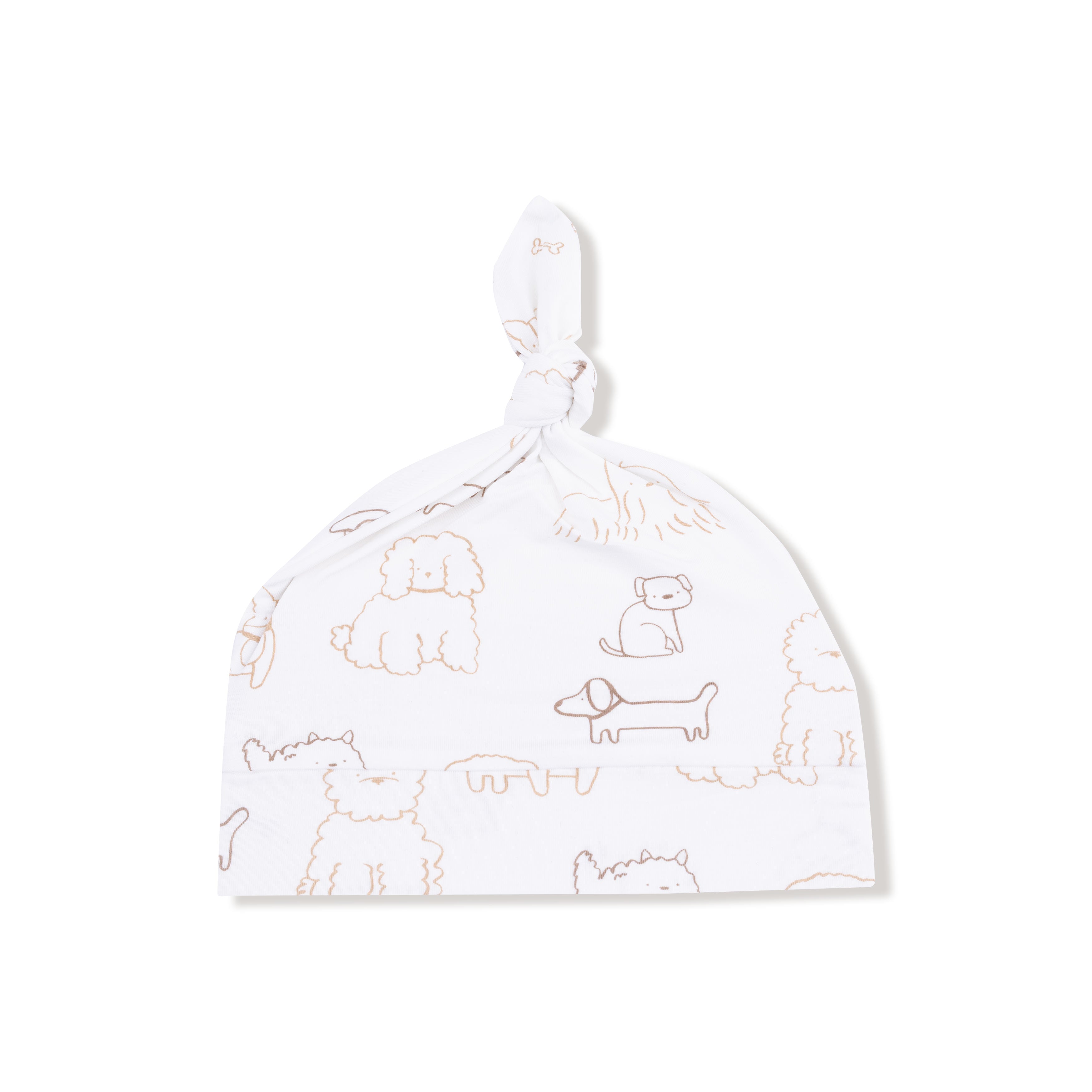 Knotted Hat in our  Neutral Pups print from Angel Dear