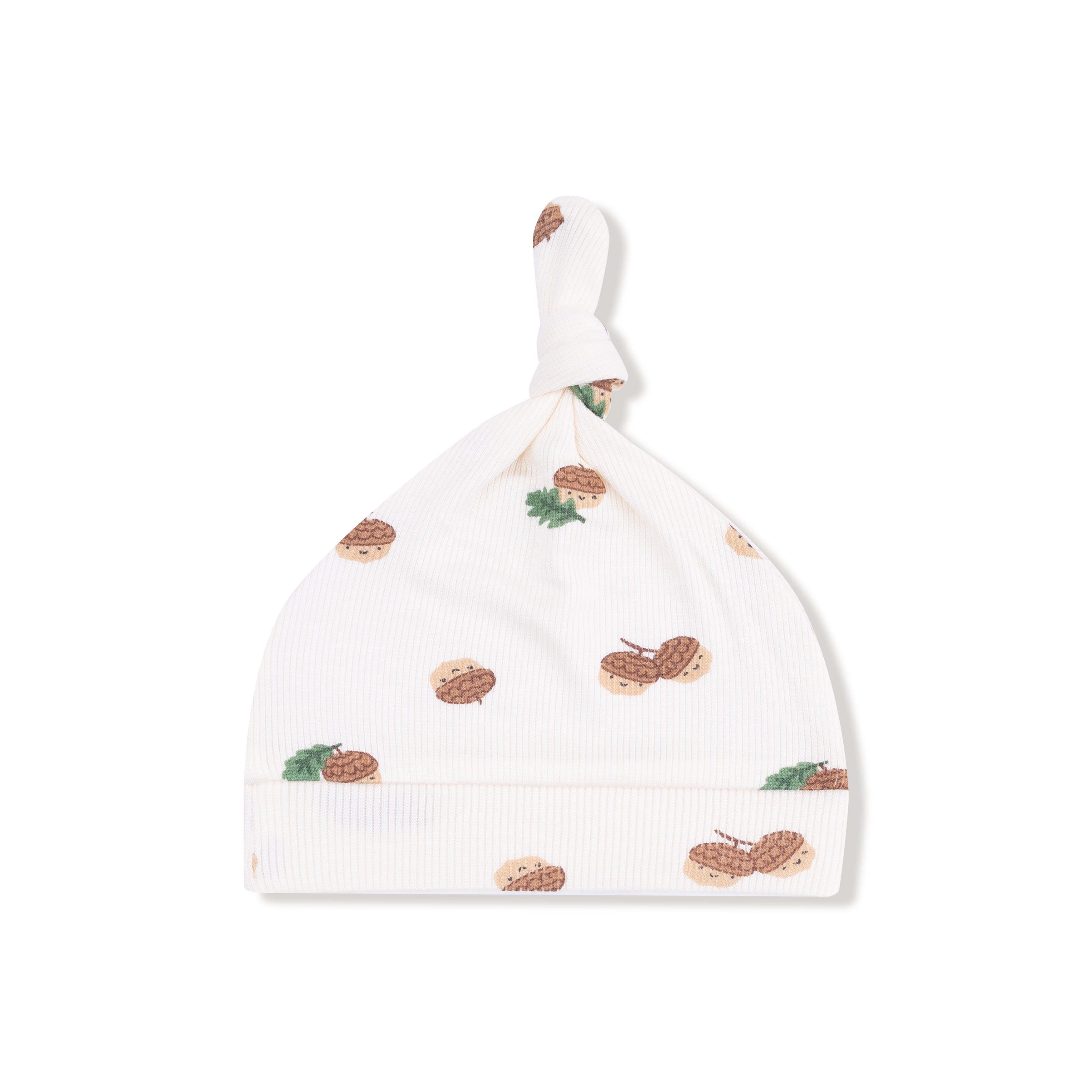 Knotted Hat in our  Tiny Acorns print from Angel Dear